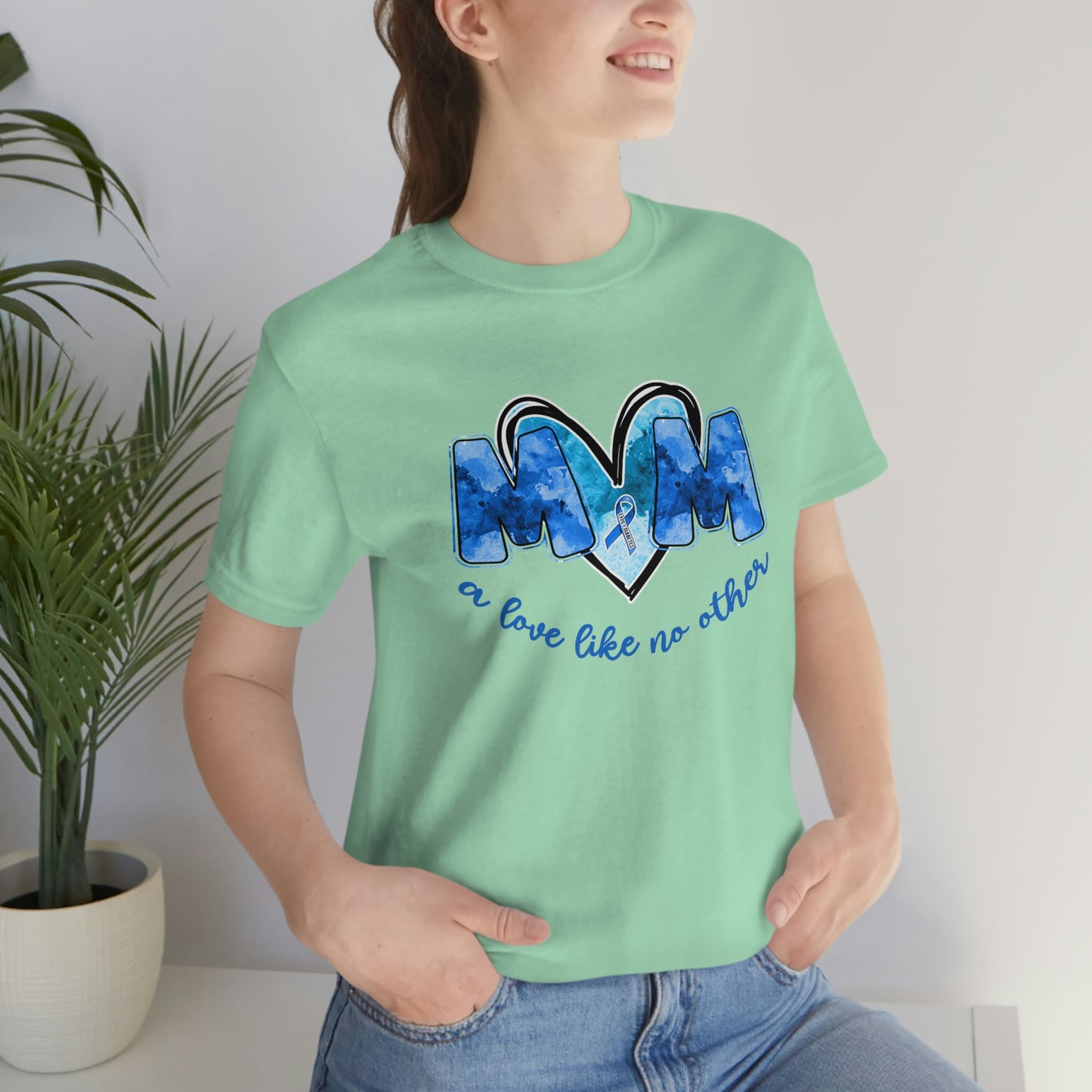 Mom A Love Like No Other Diabetes Awareness Print Unisex Jersey Short Sleeve Tee