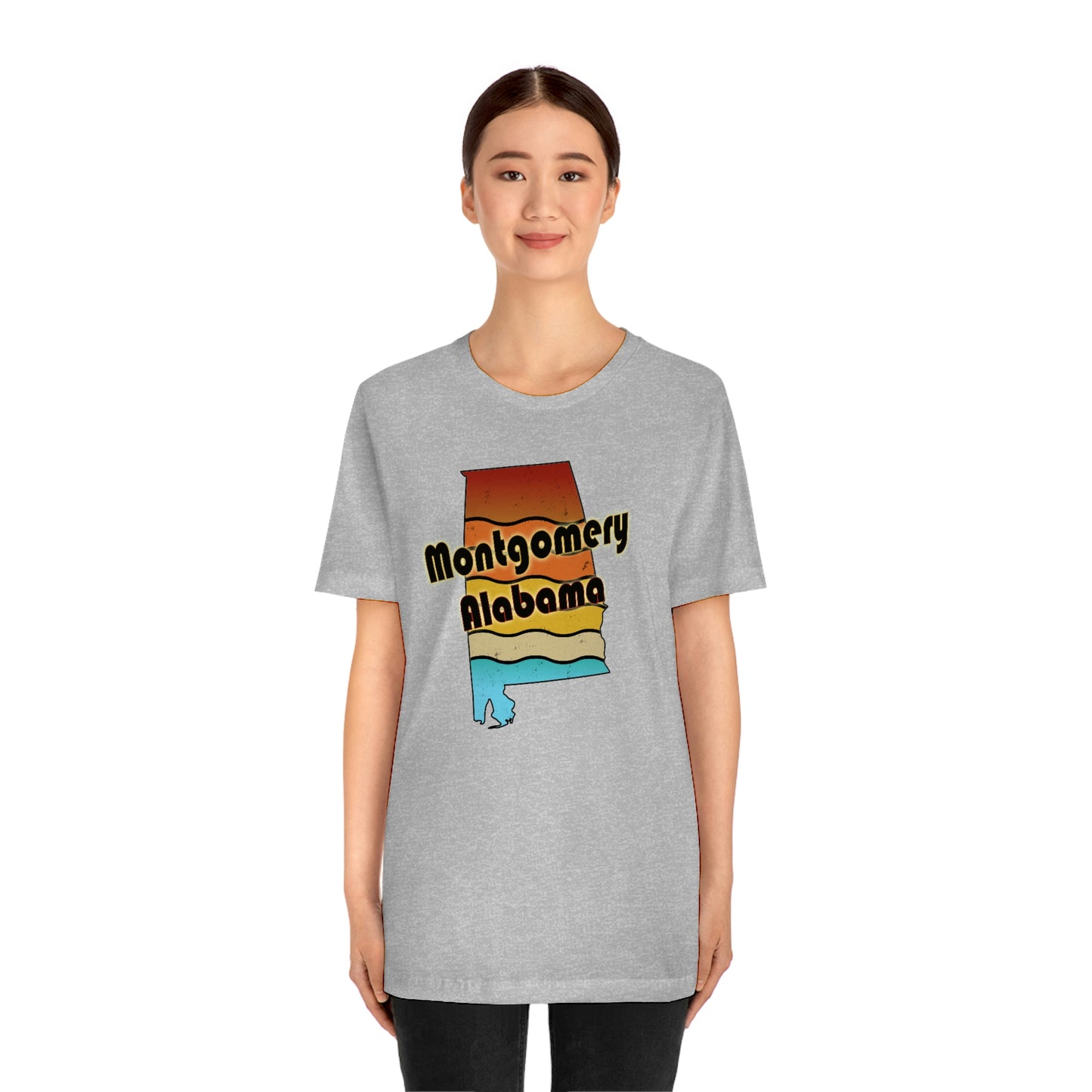 Montgomery Alabama Retro Sunset Unisex Jersey Short Sleeve T-shirt