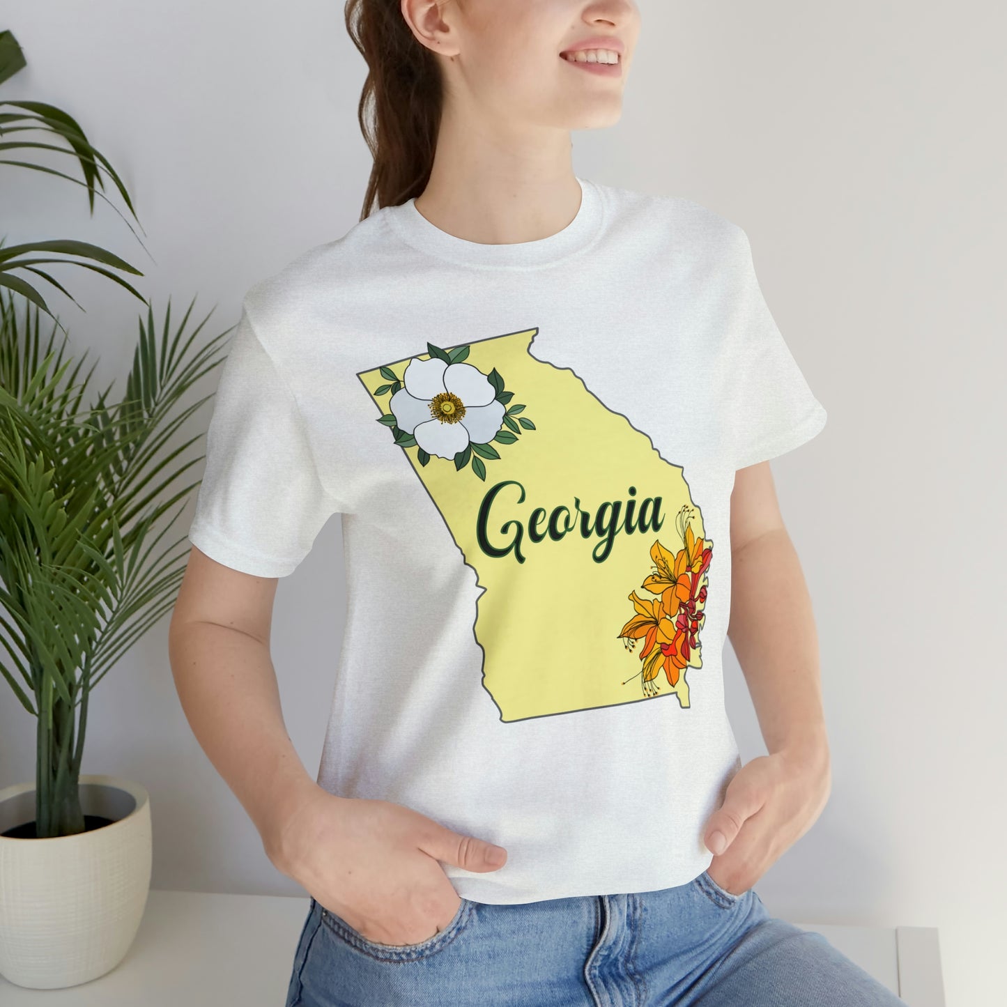 Georgia State Flower Short Sleeve T-shirt