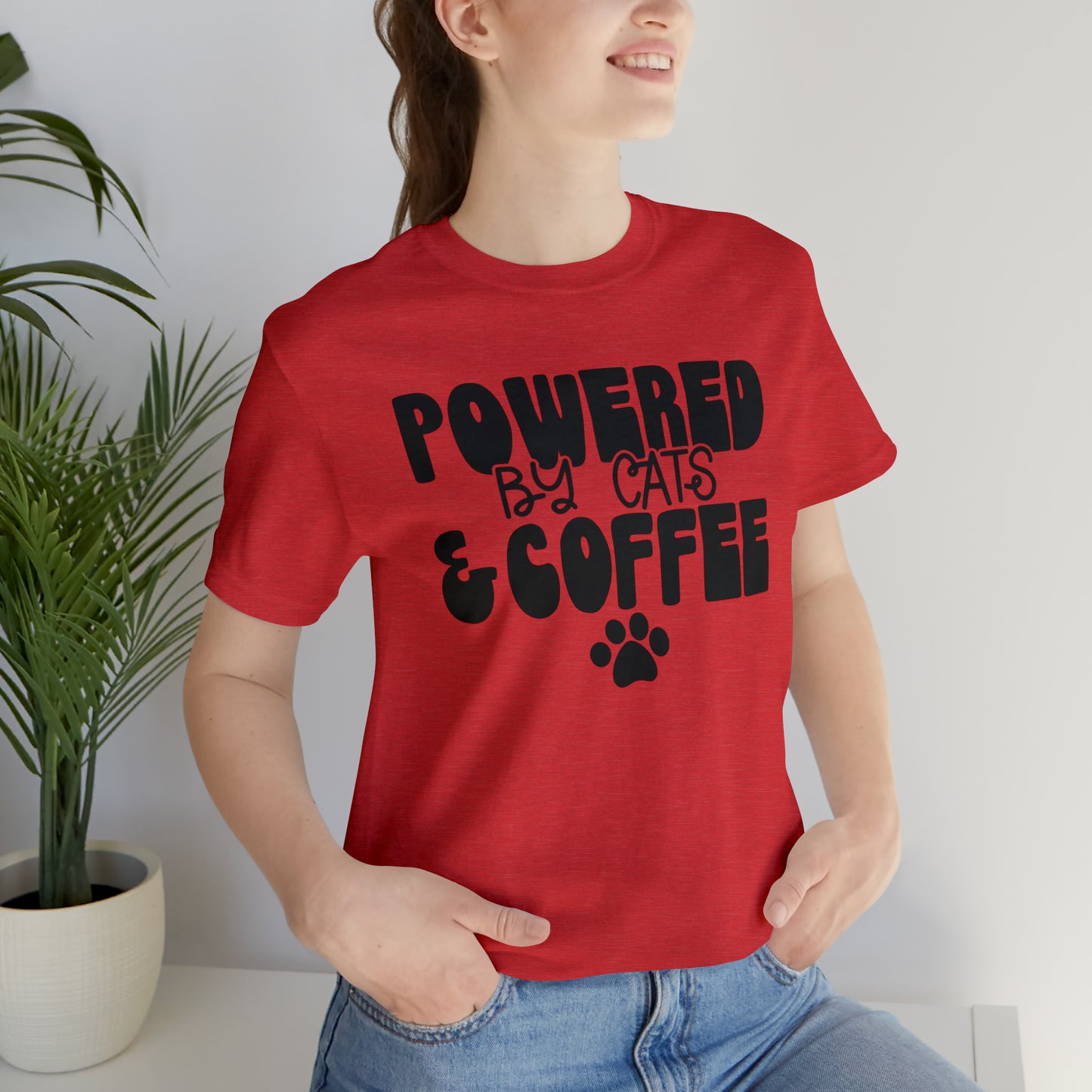 Powered by Cats & Coffee Short Sleeve T-shirt