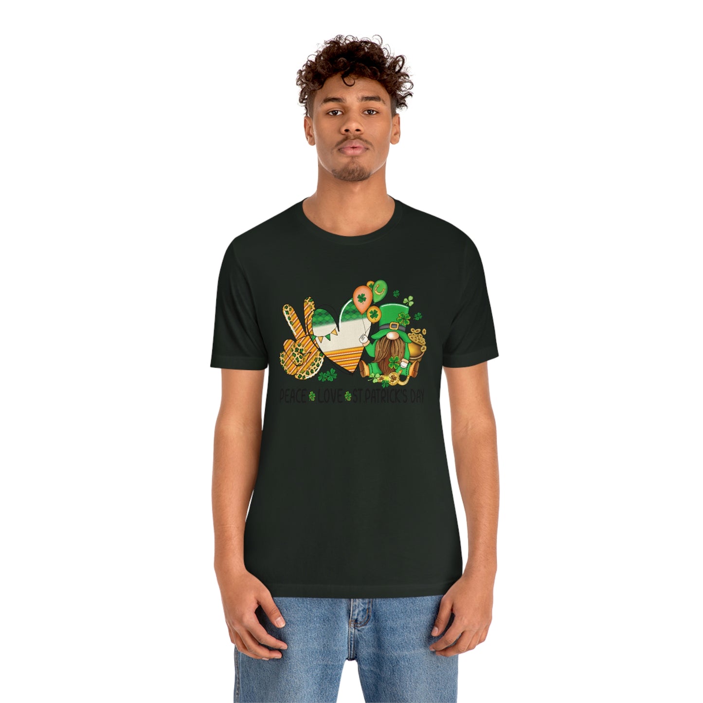 Peace Love St. Patrick's Day Unisex Jersey Short Sleeve Tee