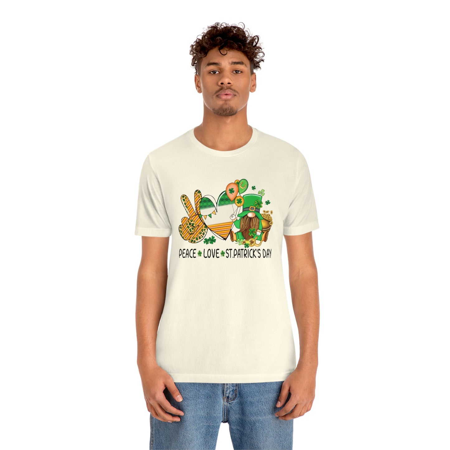 Peace Love St. Patrick's Day Unisex Jersey Short Sleeve Tee