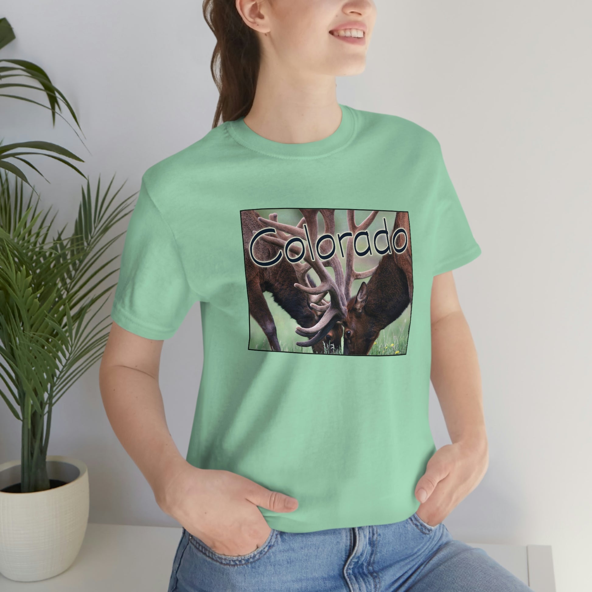 Colorado Elk Unisex Jersey Short Sleeve Tee Tshirt T-shirt