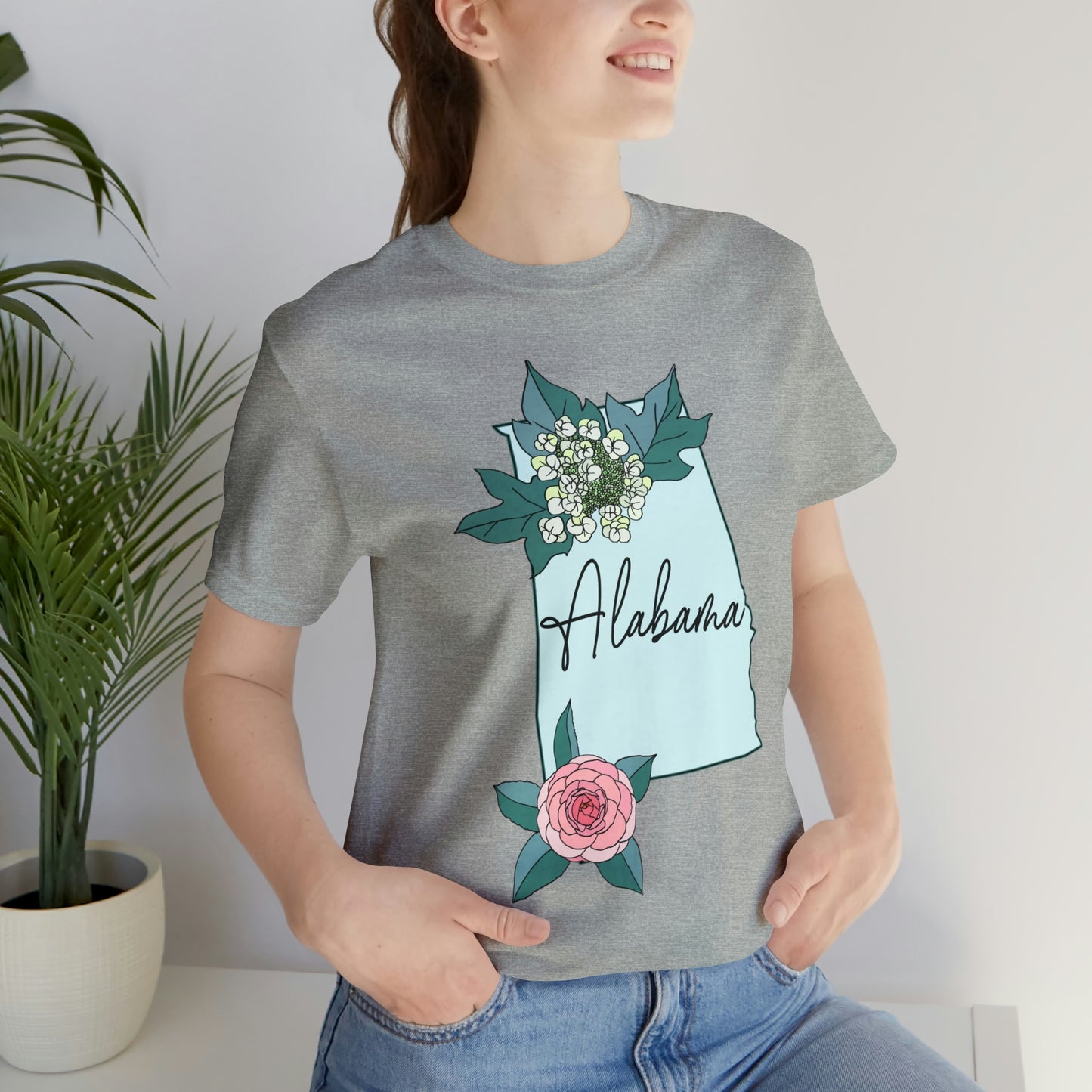 Alabama State Flower Short Sleeve T-shirt