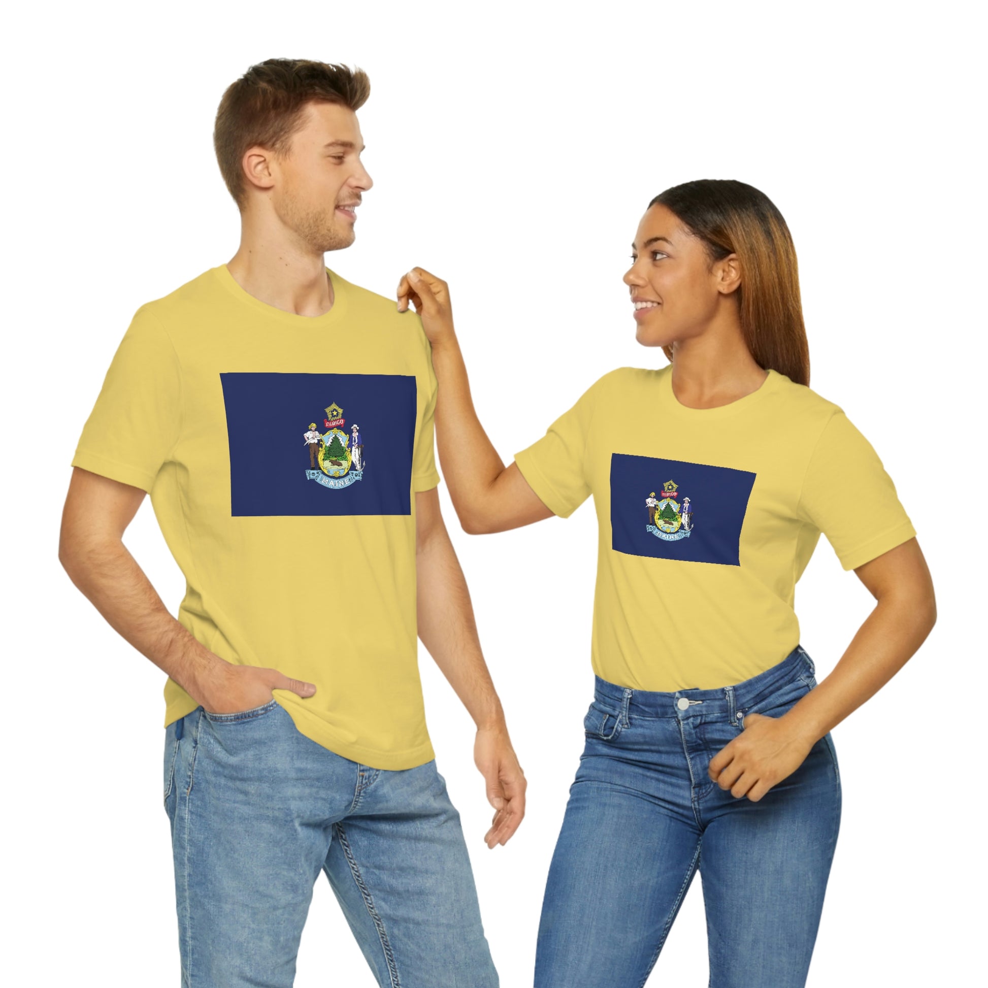 Maine Flag Unisex Jersey Short Sleeve Tee Tshirt T-shirt