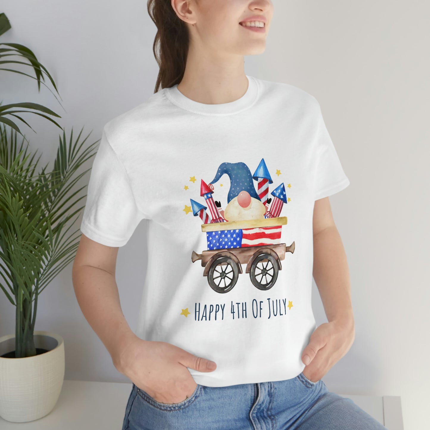 Gnomes Independence Day Happy 4th of July Unisex Jersey Short Sleeve Tee