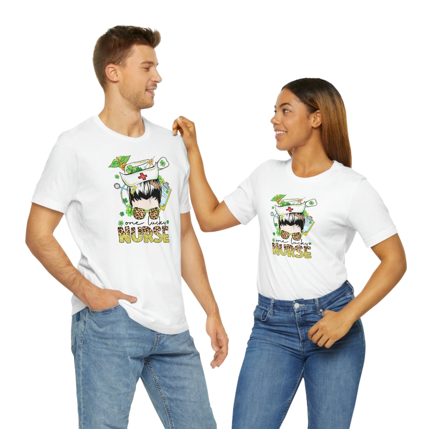 One Lucky Nurse Hat St. Patrick's Day Unisex Jersey Short Sleeve Tee