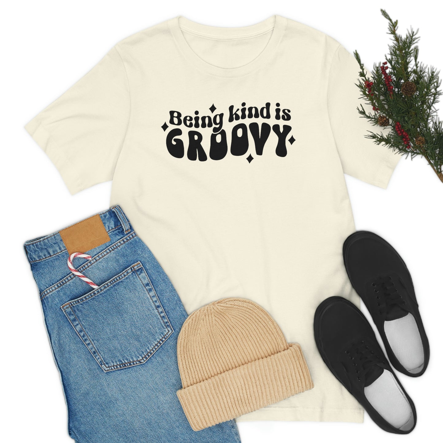 Being Kind is Groovy Unisex Jersey Short Sleeve Tee