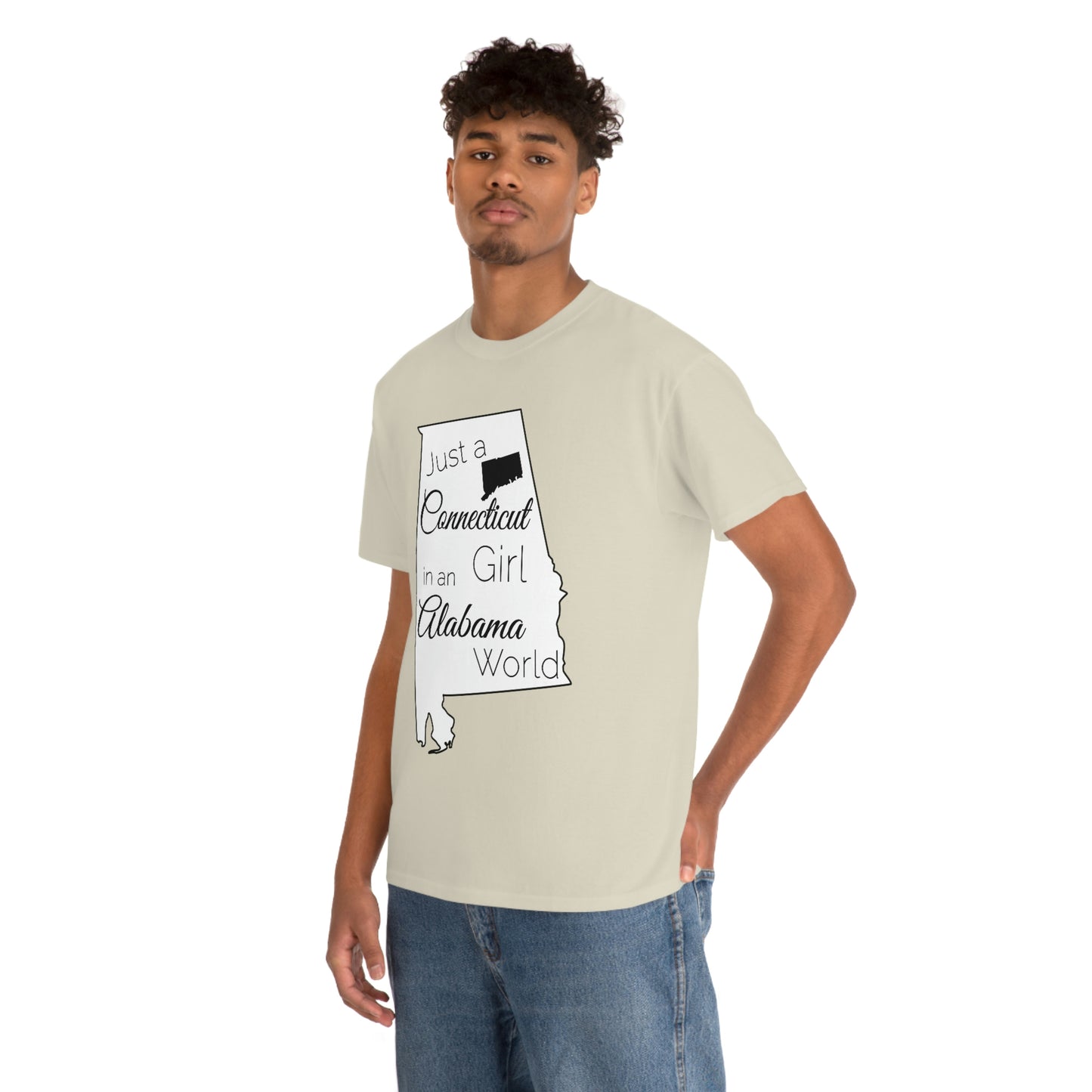 Just a Connecticut Girl in an Alabama World Unisex Heavy Cotton Tee