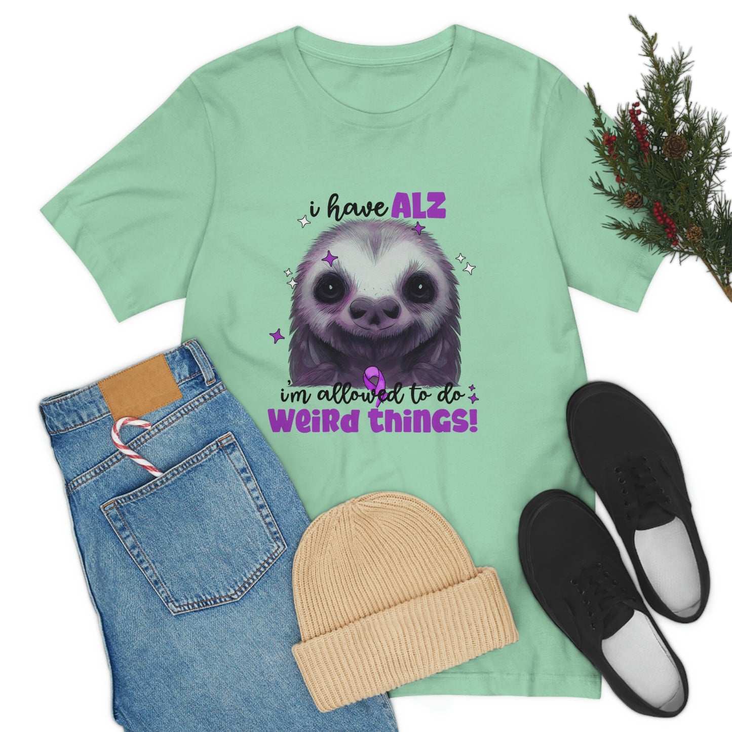 I Have ALZ I'm Allowed To Do Weird Things Alzheimer's Print Unisex Jersey Short Sleeve Tee