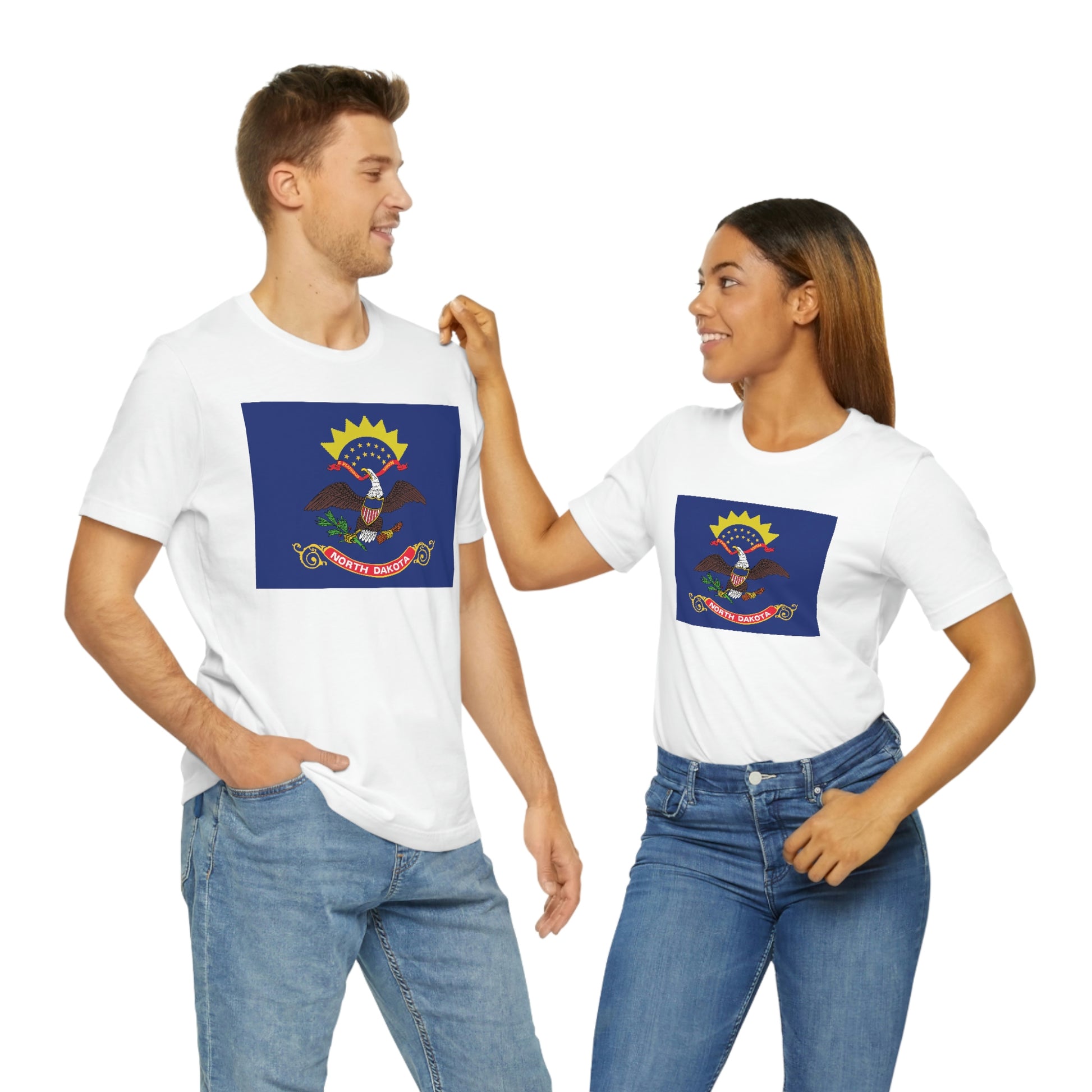 North Dakota Flag Unisex Jersey Short Sleeve Tee Tshirt T-shirt