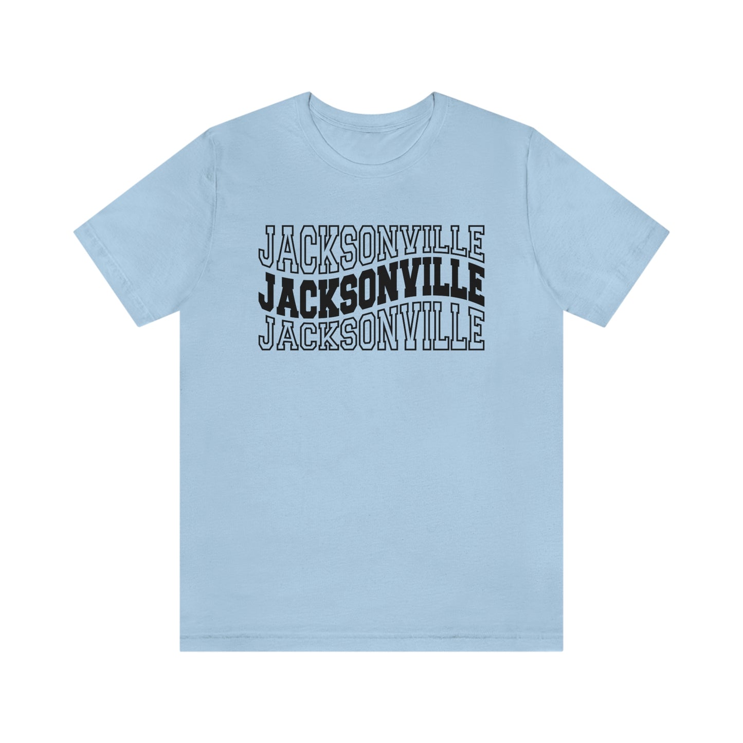 Jacksonville Varsity Letters Wavy Florida Short Sleeve T-shirt