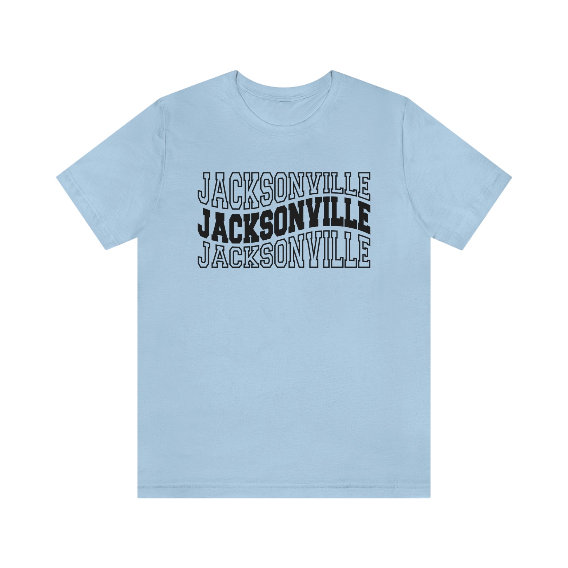 Jacksonville Varsity Letters Wavy Florida Short Sleeve T-shirt