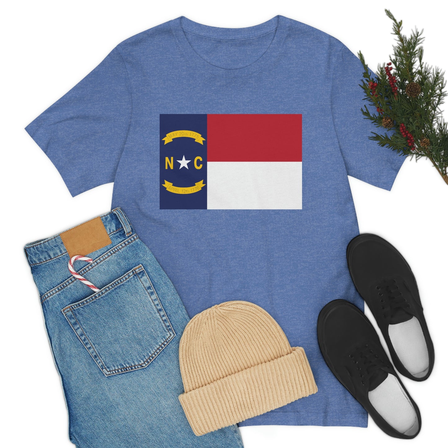 North Carolina Flag Unisex Jersey Short Sleeve Tee Tshirt T-shirt