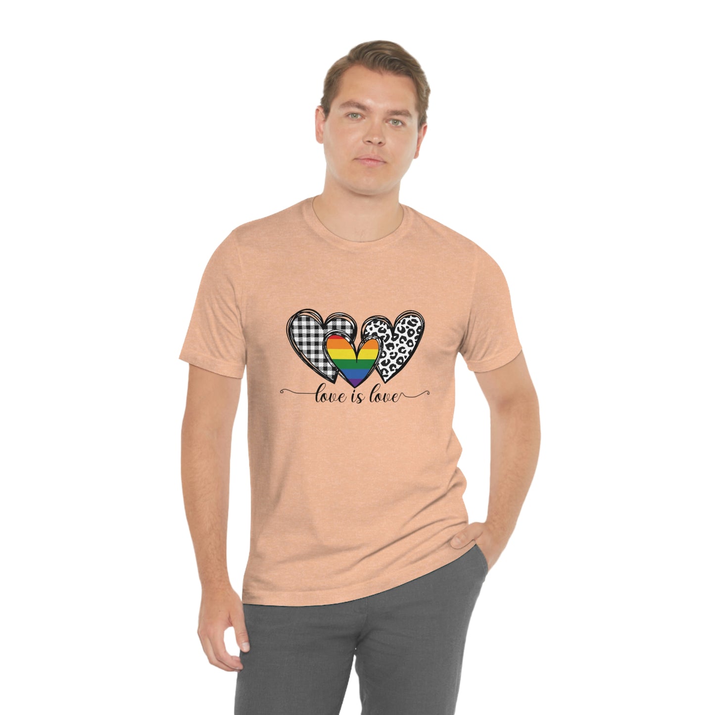 Love is Love LGBTQIA Print Unisex Jersey Short Sleeve Tee