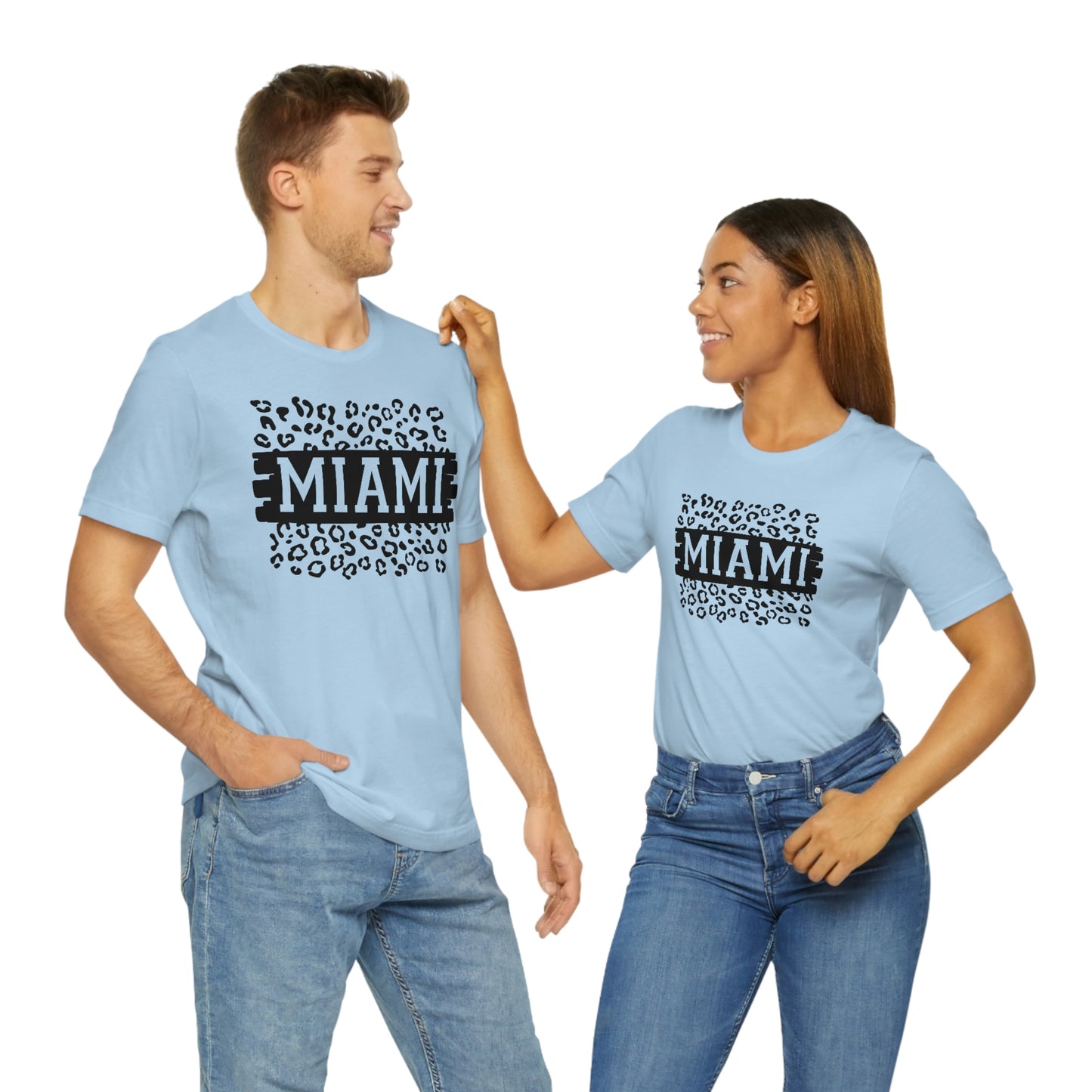Miami Leopard Print Florida Short Sleeve T-shirt