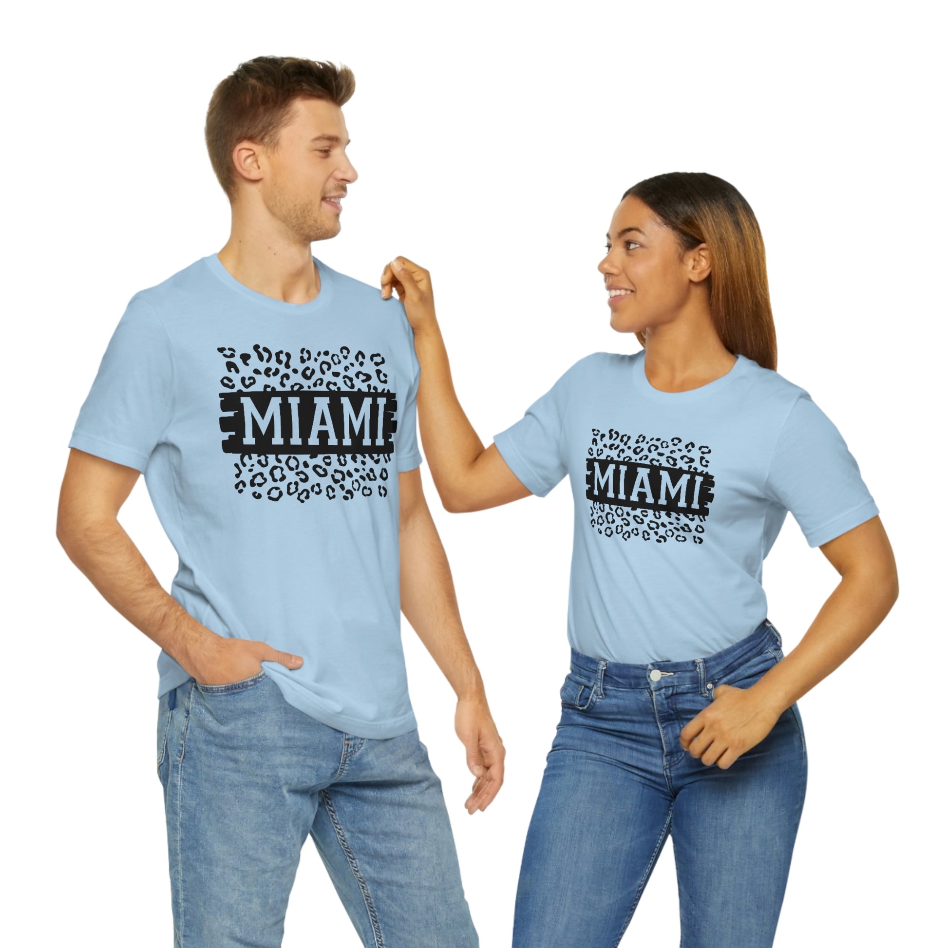 Miami Leopard Print Florida Short Sleeve T-shirt