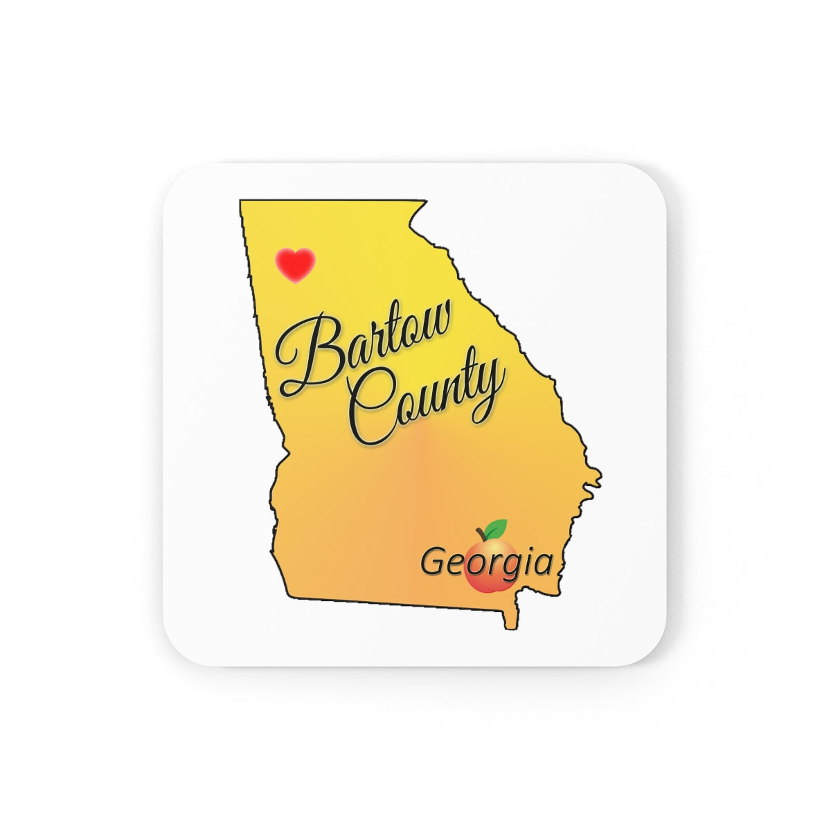 Bartow County Georgia Corkwood Coaster Set