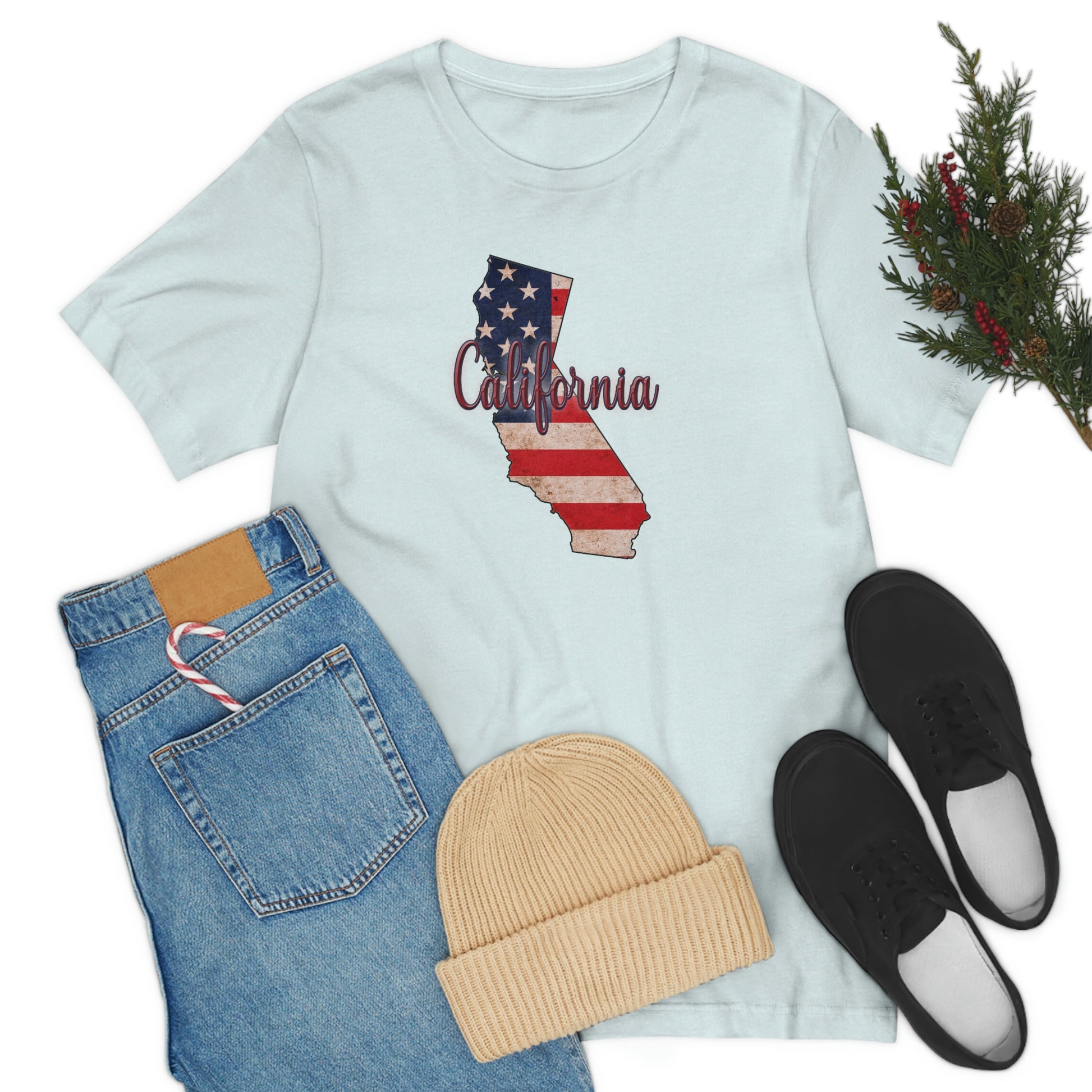 California US Flag Unisex Jersey Short Sleeve Tee Tshirt T-shirt