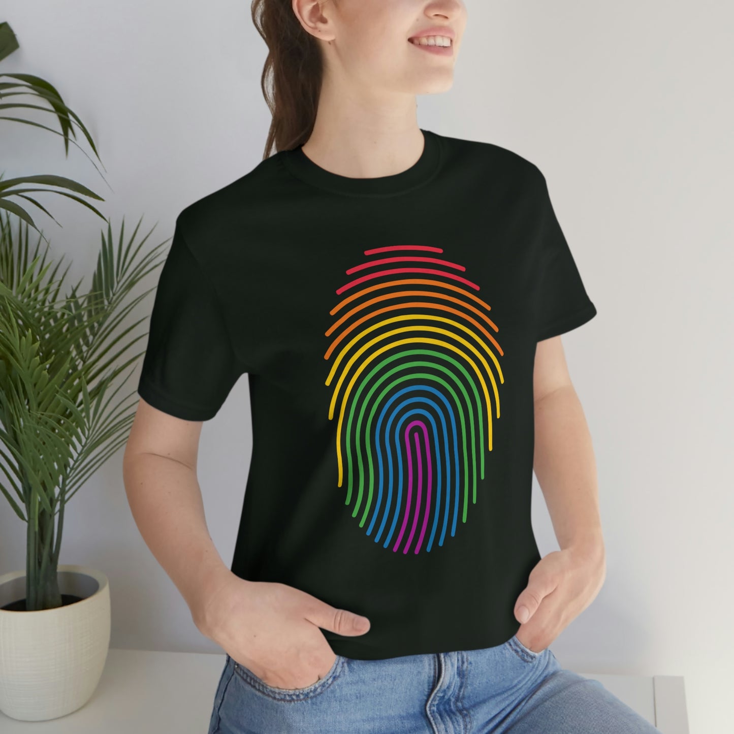 Fingerprint LGBTQIA Print Unisex Jersey Short Sleeve Tee