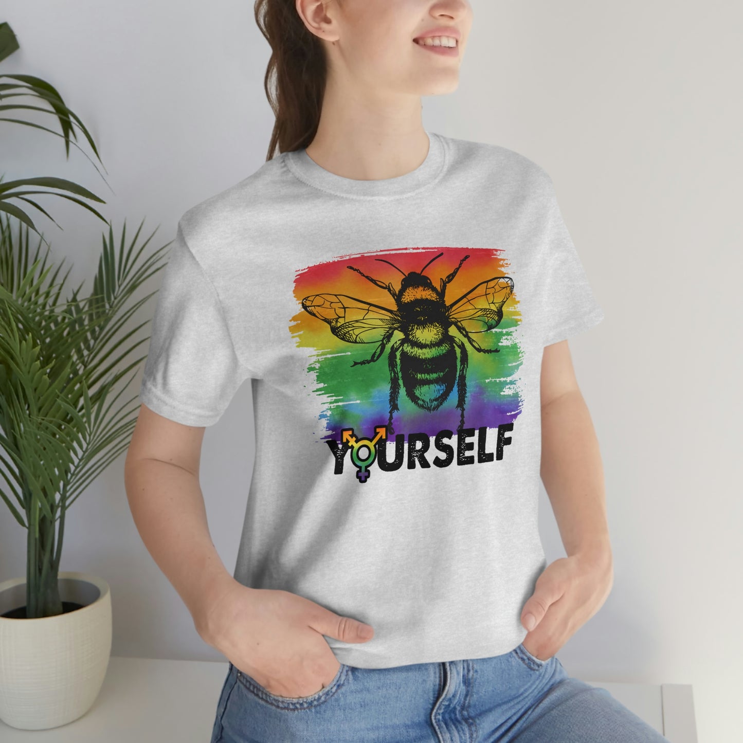 Bee Yourself LGBTQIA Print Unisex Jersey Short Sleeve Tee