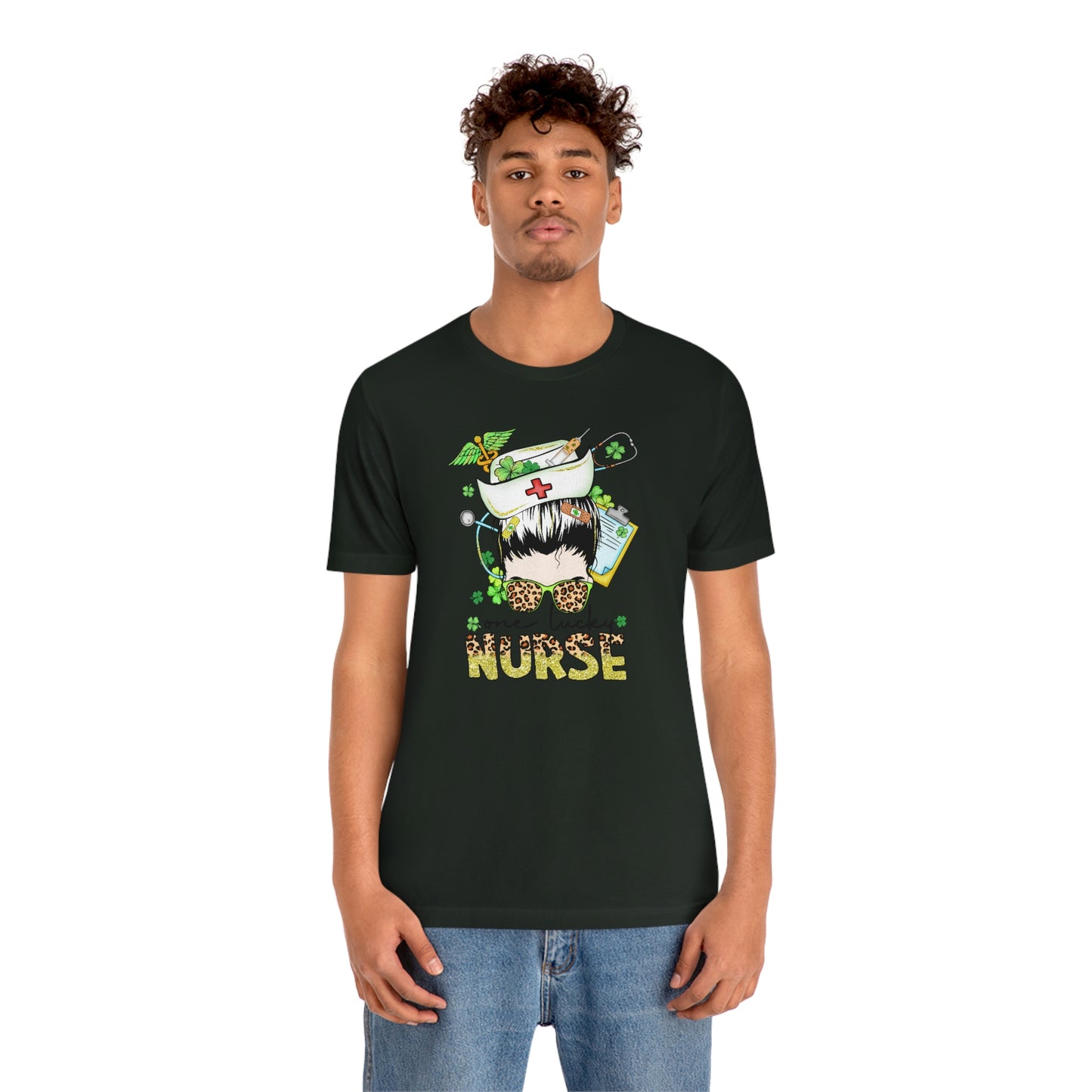 One Lucky Nurse Hat St. Patrick's Day Unisex Jersey Short Sleeve Tee