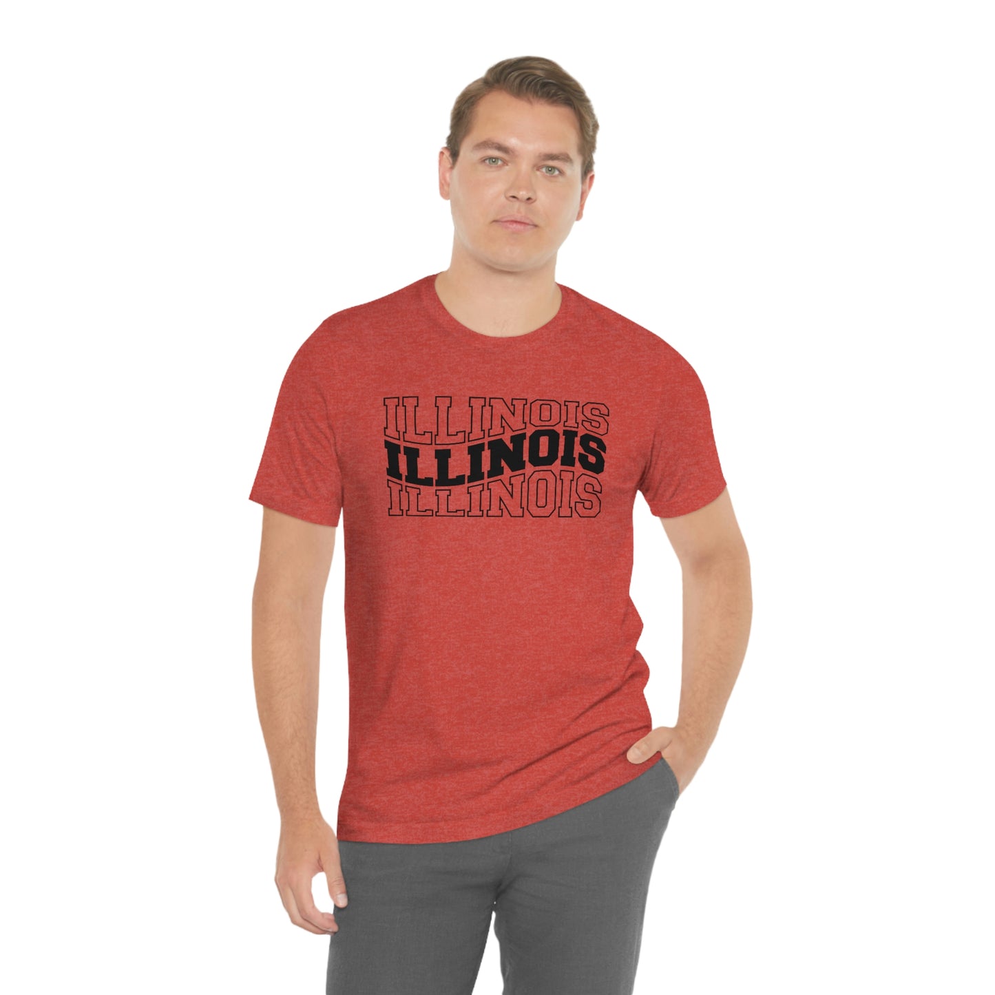 Illinois Varsity Letters Wavy Short Sleeve T-shirt