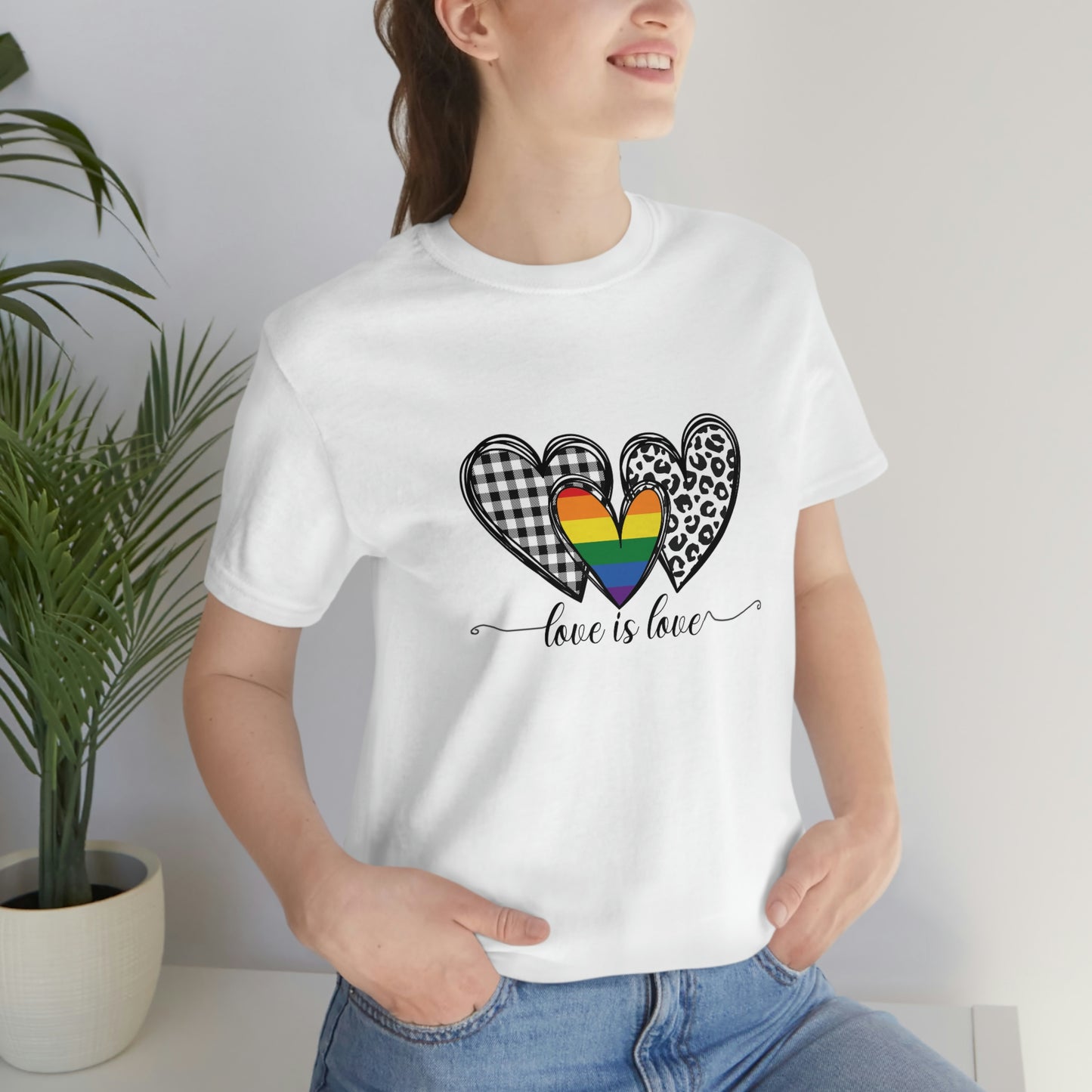 Love is Love LGBTQIA Print Unisex Jersey Short Sleeve Tee