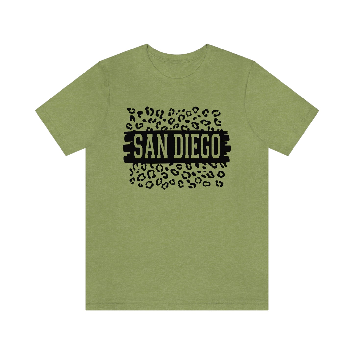 San Diego California Leopard Print Unisex Jersey Short Sleeve Tee Tshirt T-shirt