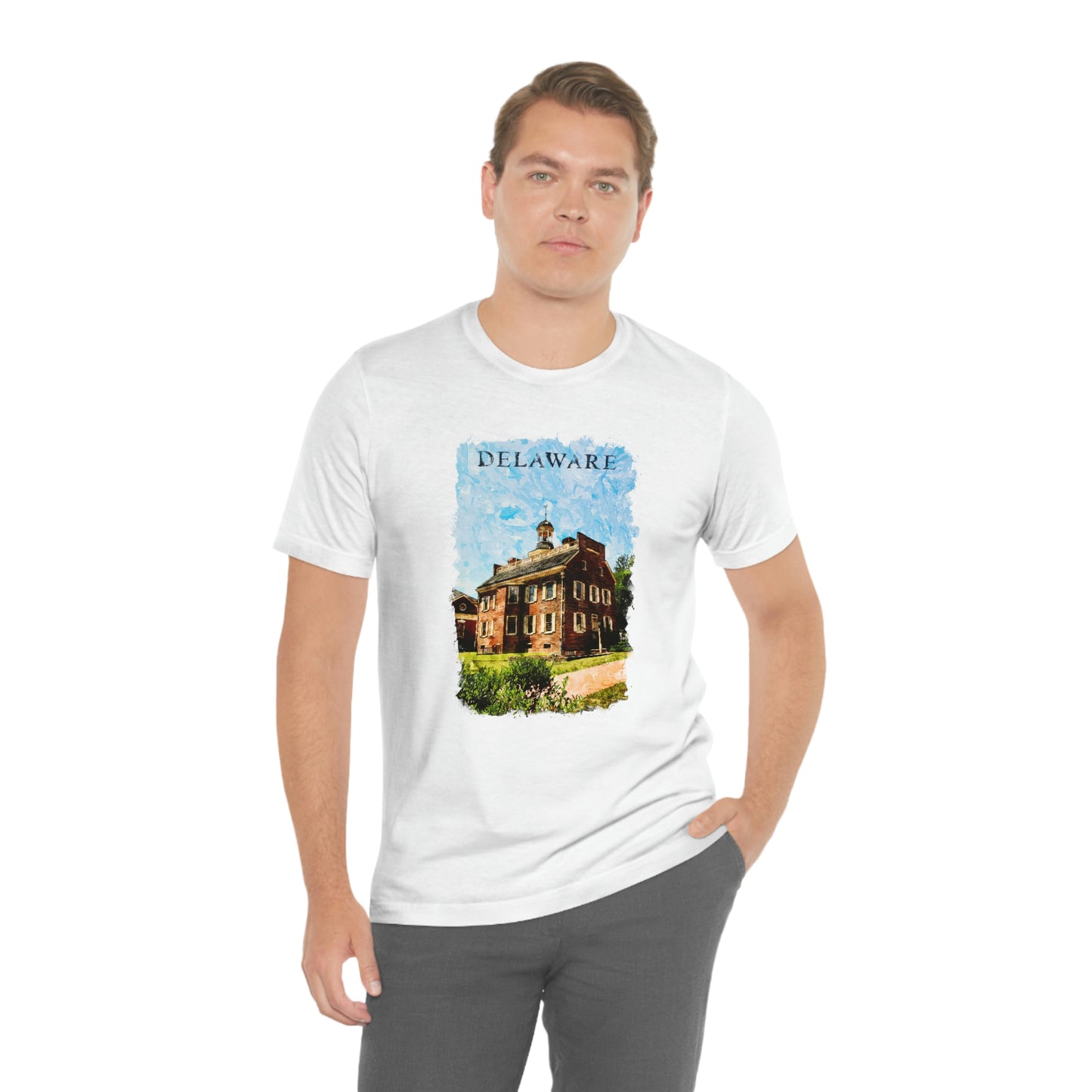 Delaware Old State House Watercolor Short Sleeve T-shirt