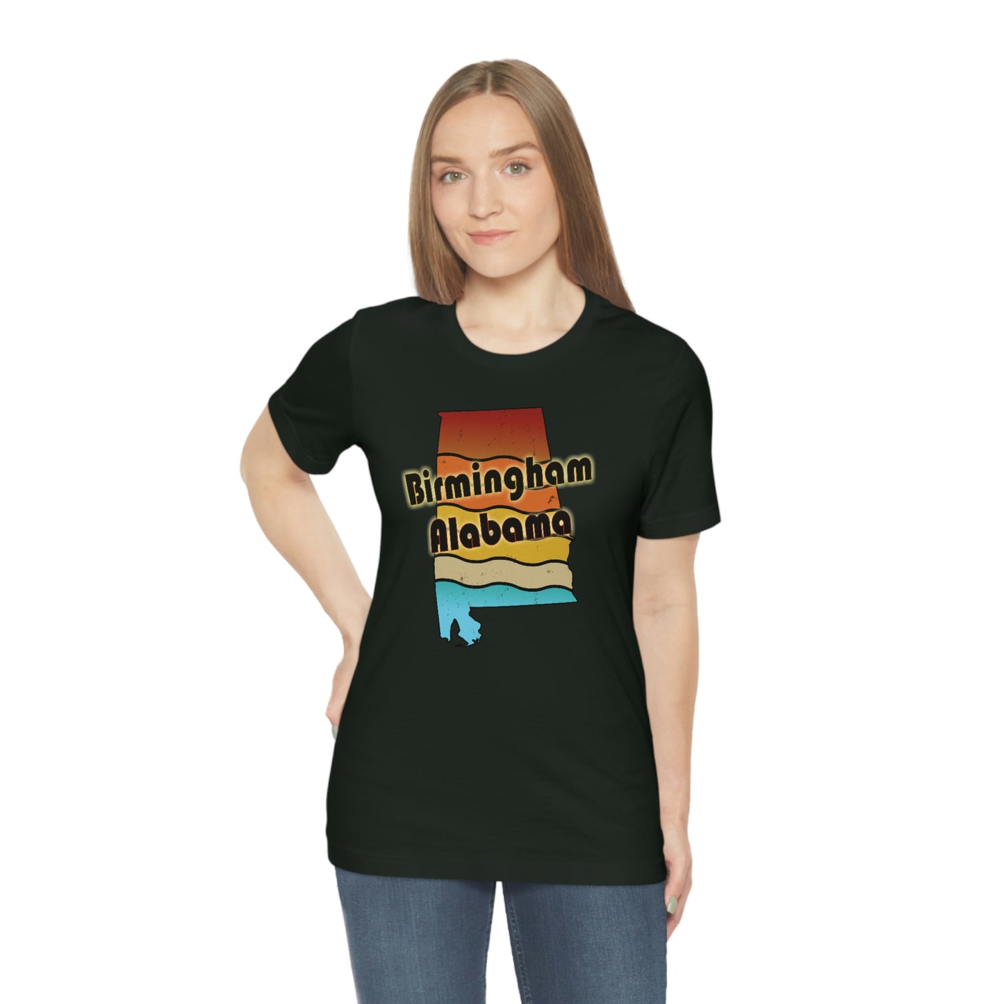 Birmingham Alabama Retro Sunset Unisex Jersey Short Sleeve T-shirt