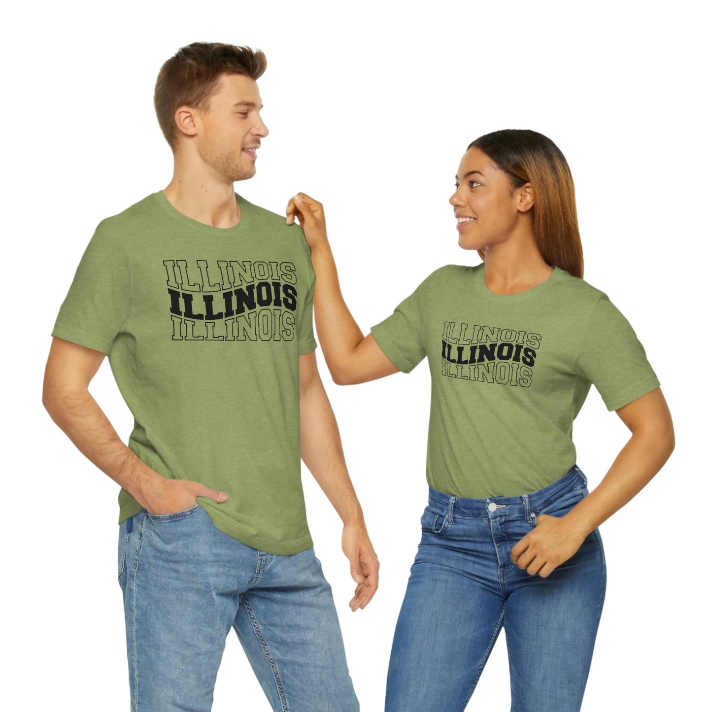 Illinois Varsity Letters Wavy Short Sleeve T-shirt