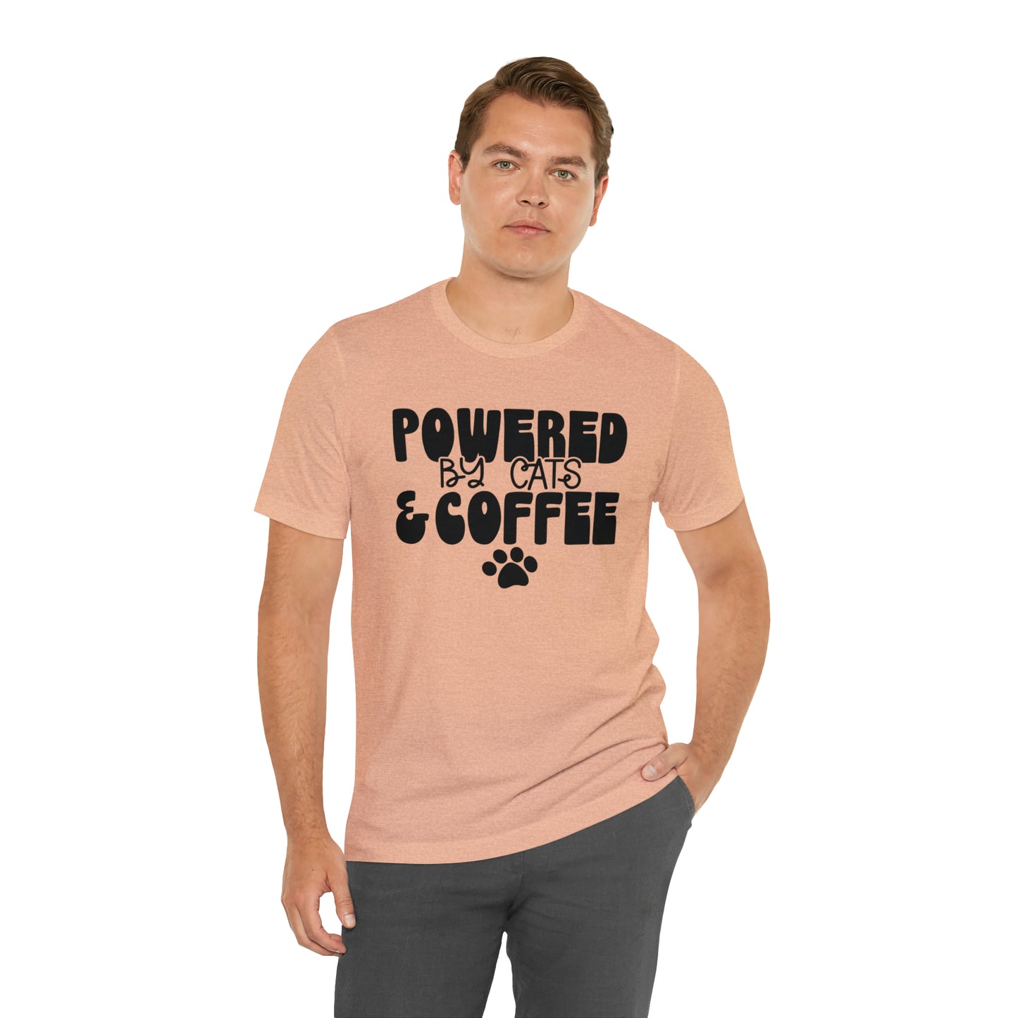 Powered by Cats & Coffee Short Sleeve T-shirt