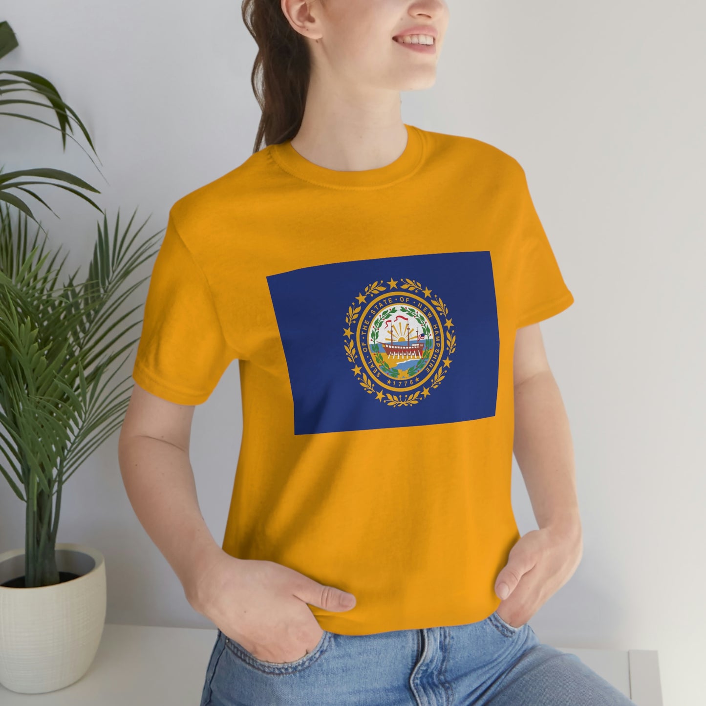 New Hampshire Flag Unisex Jersey Short Sleeve Tee Tshirt T-shirt