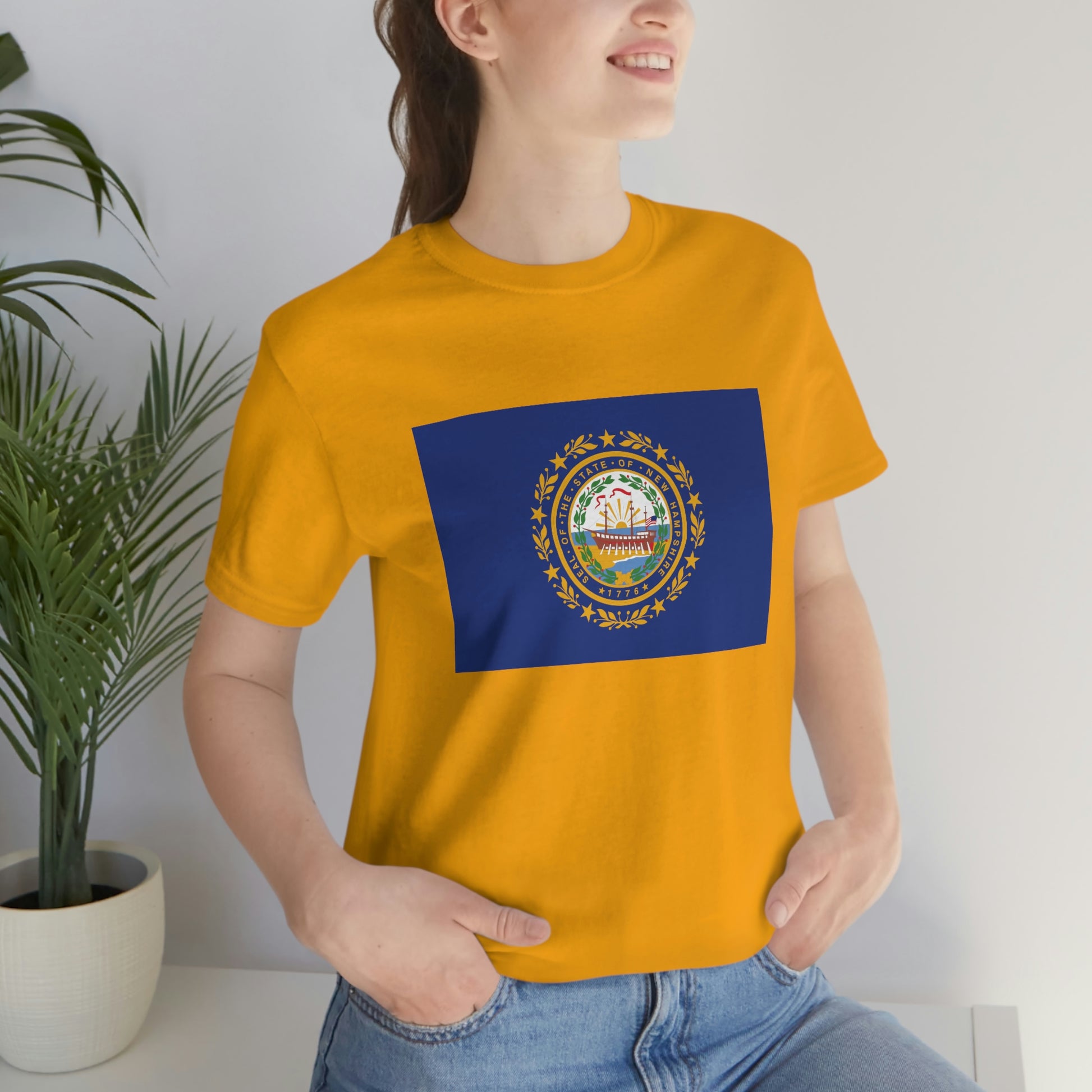 New Hampshire Flag Unisex Jersey Short Sleeve Tee Tshirt T-shirt