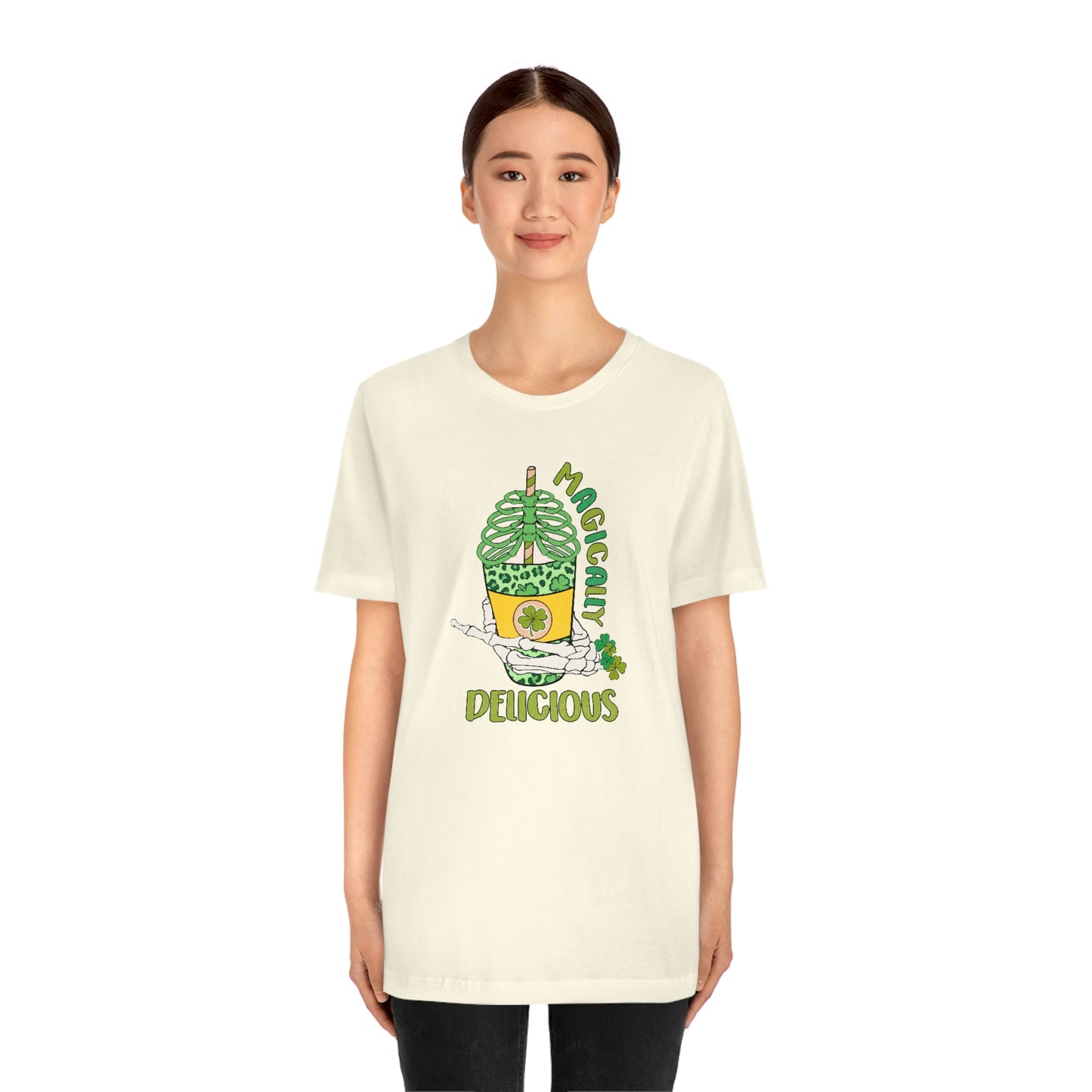 Magically Delicious Coffee Cup St. Patrick's Day Unisex Jersey Short Sleeve Tee