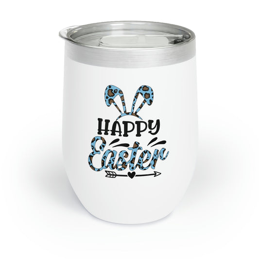 Happy Easter Bunny Ears Chill Wine Tumbler