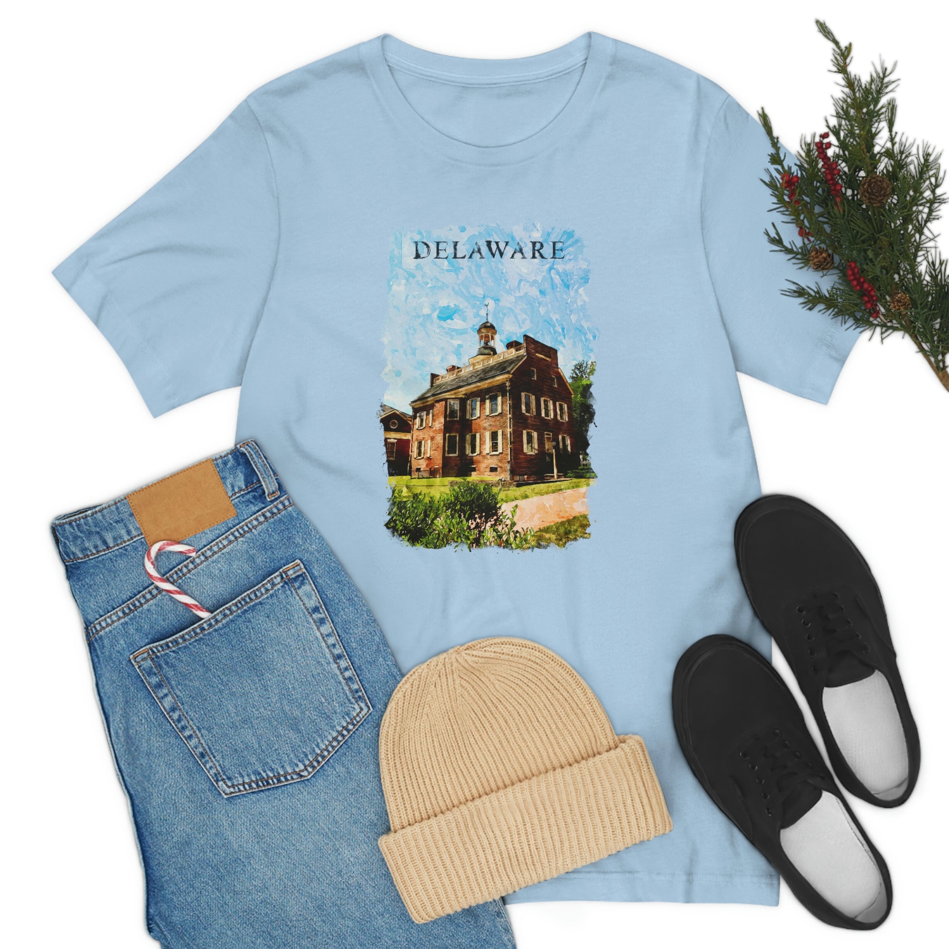 Delaware Old State House Watercolor Short Sleeve T-shirt
