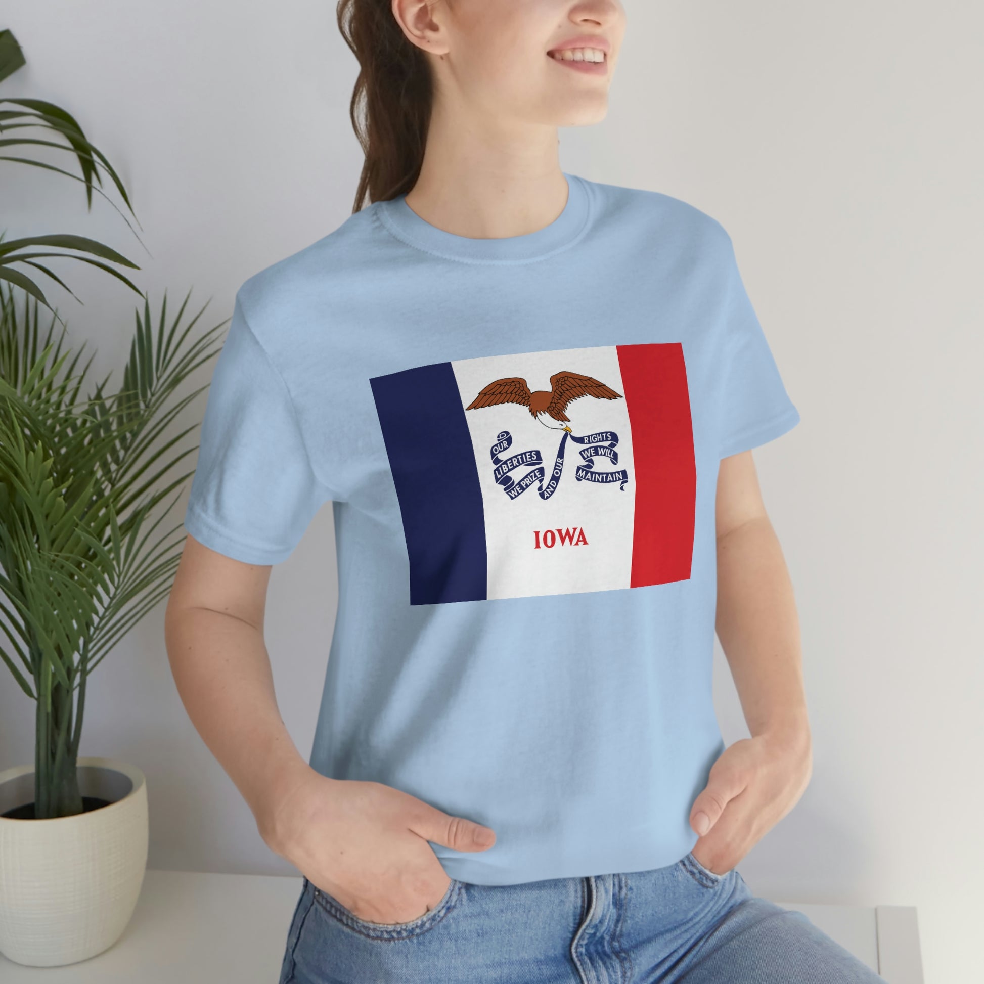 Iowa Flag Unisex Jersey Short Sleeve Tee Tshirt T-shirt