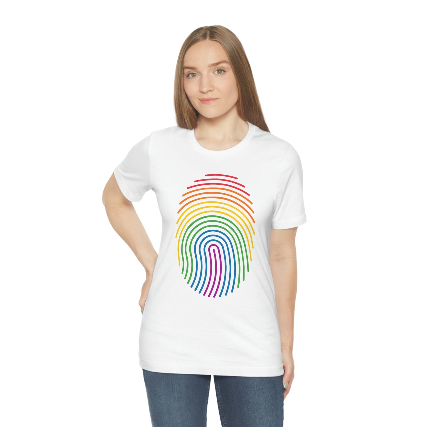 Fingerprint LGBTQIA Print Unisex Jersey Short Sleeve Tee