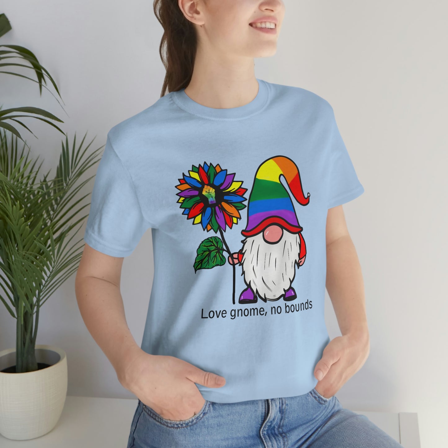Love Gnomes No Bounds LGBTQIA Print Unisex Jersey Short Sleeve Tee