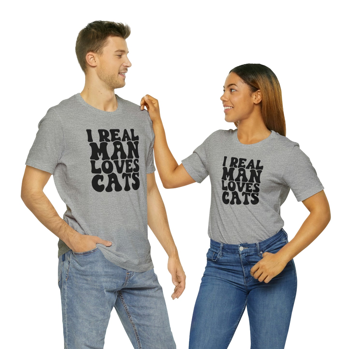 I Real Man Loves Cats Short Sleeve T-shirt