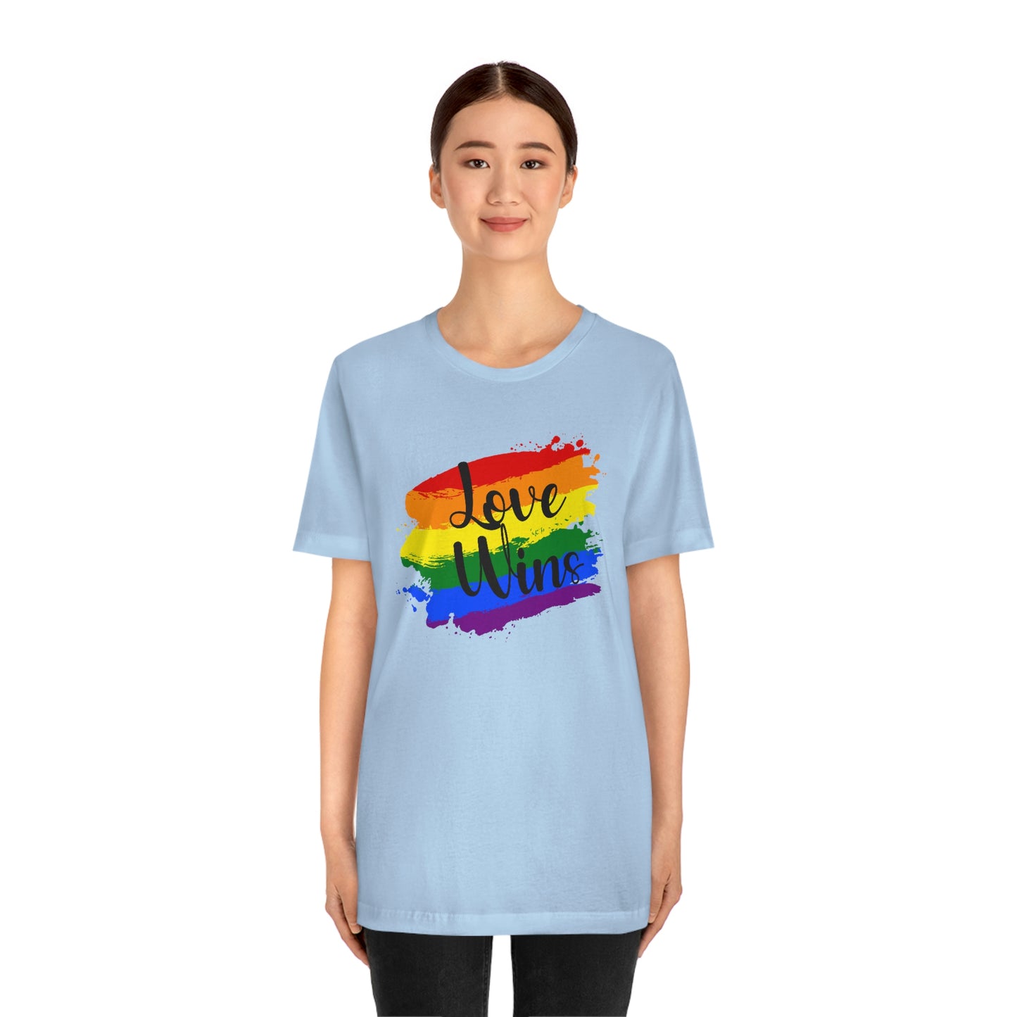 Love Wins LGBTQIA Print Unisex Jersey Short Sleeve Tee
