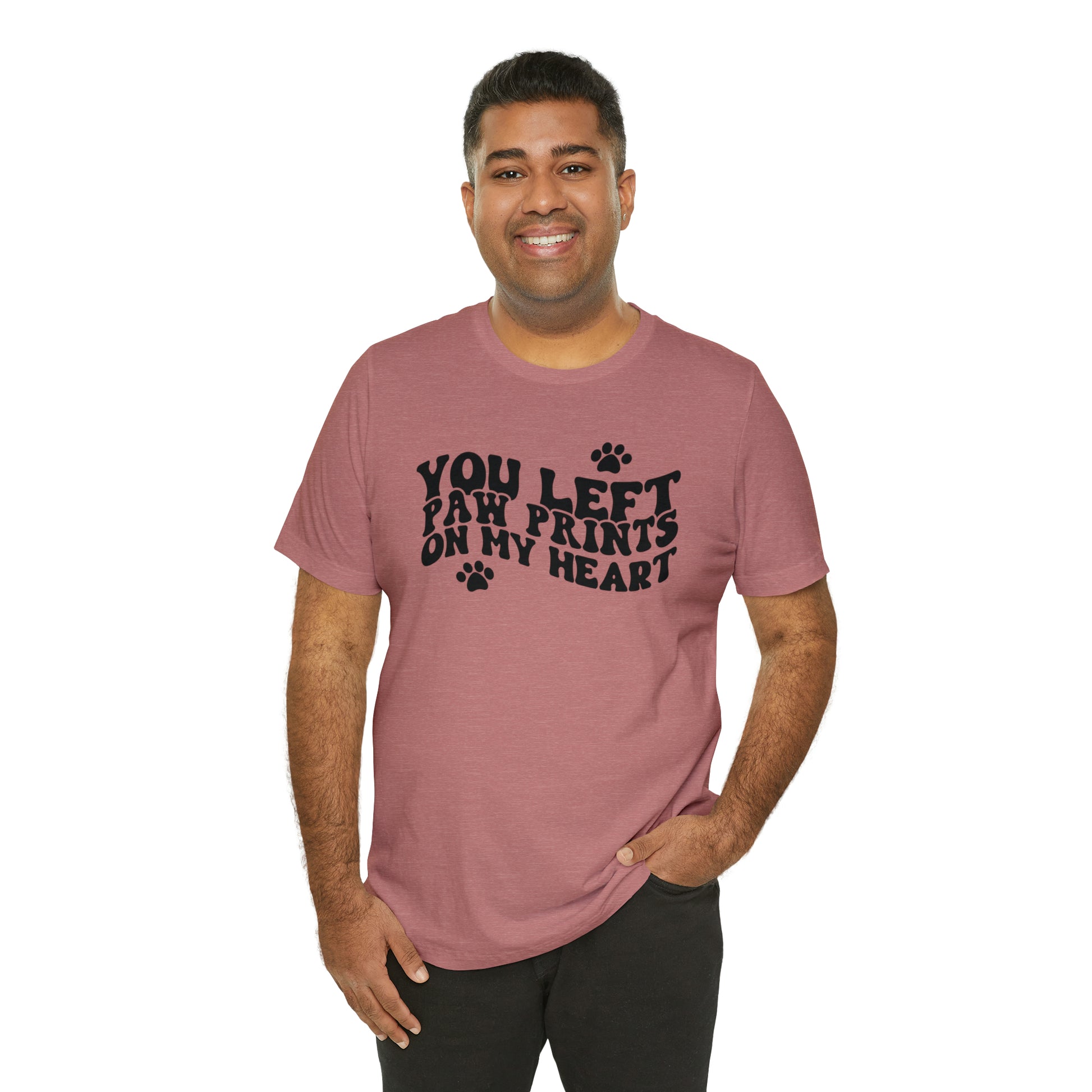 You Left Your Paw Prints On My Heart Cat Short Sleeve T-shirt