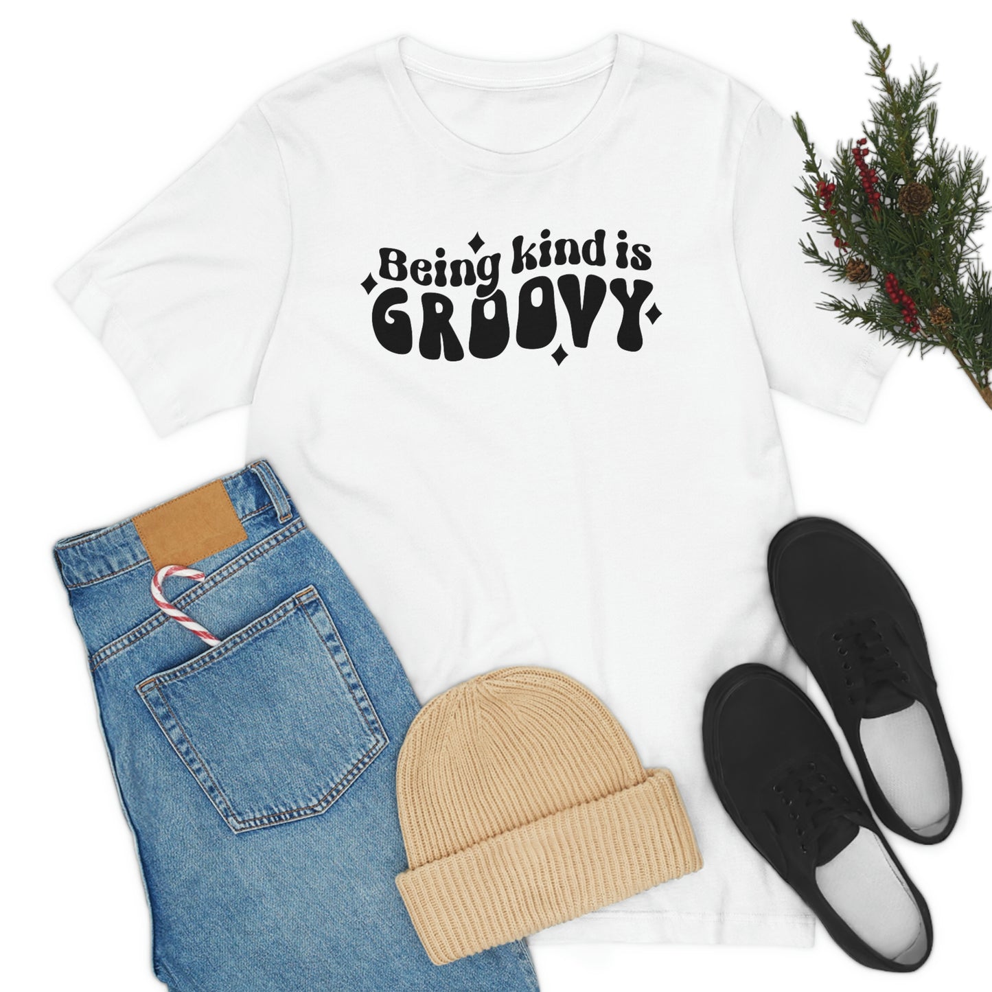 Being Kind is Groovy Unisex Jersey Short Sleeve Tee