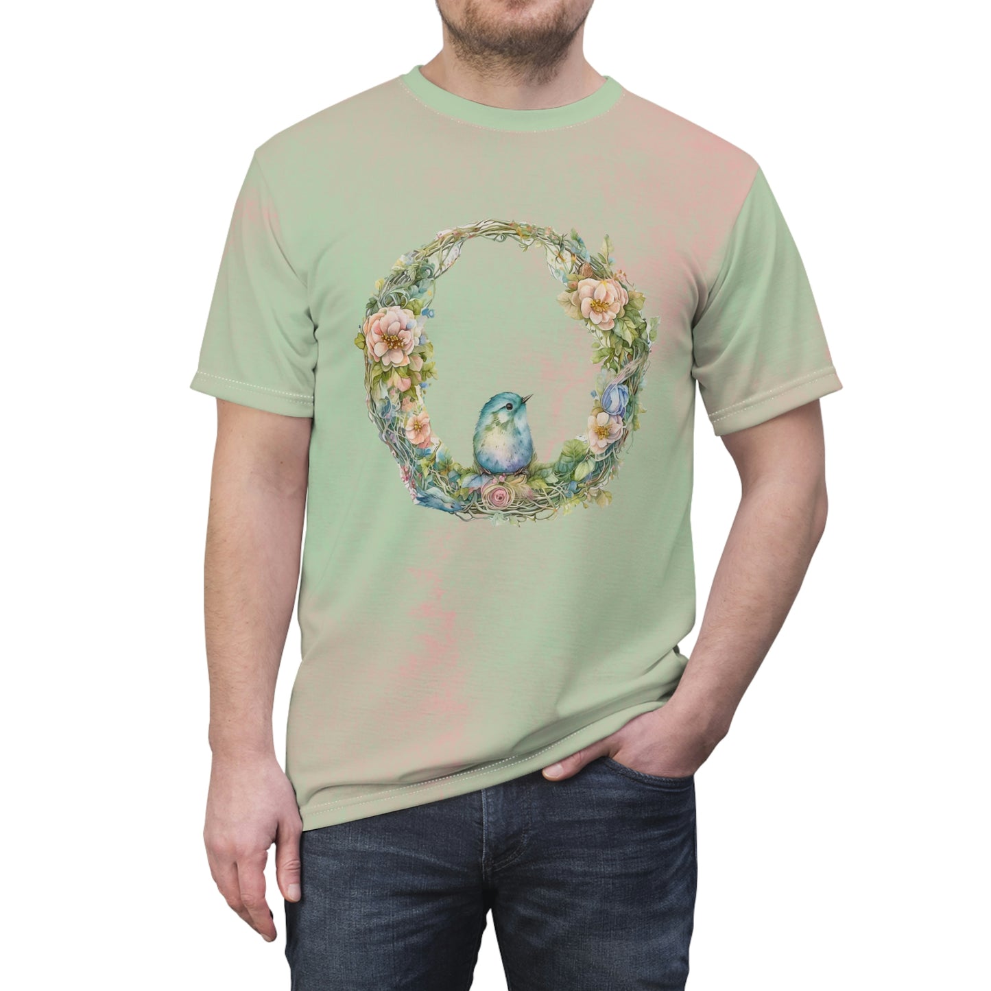 Spring Bird Wreath Unisex T-shirt