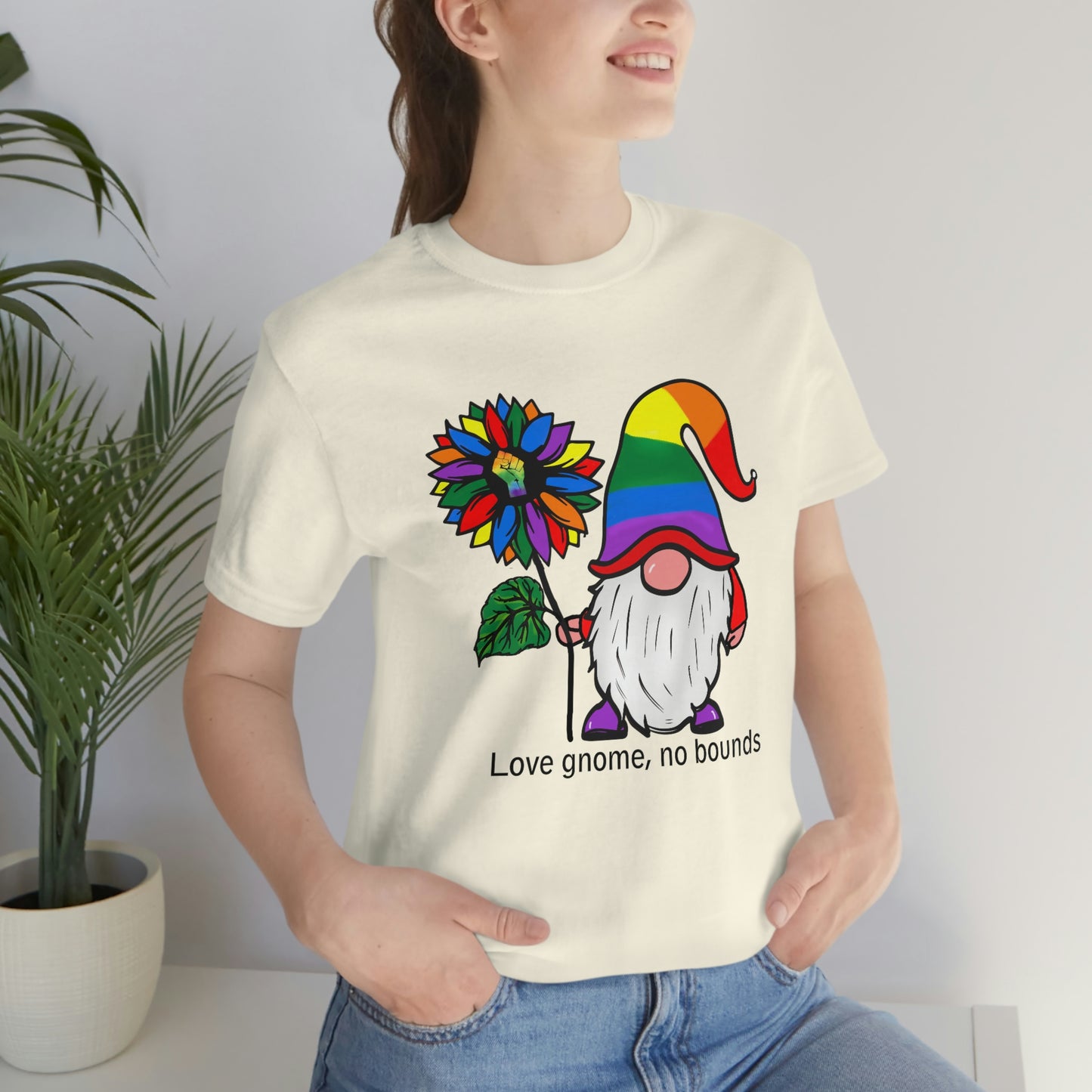 Love Gnomes No Bounds LGBTQIA Print Unisex Jersey Short Sleeve Tee