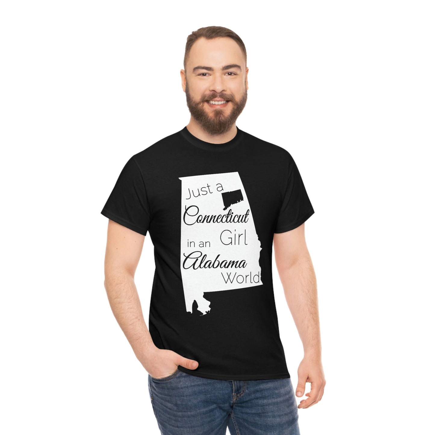 Just a Connecticut Girl in an Alabama World Unisex Heavy Cotton Tee