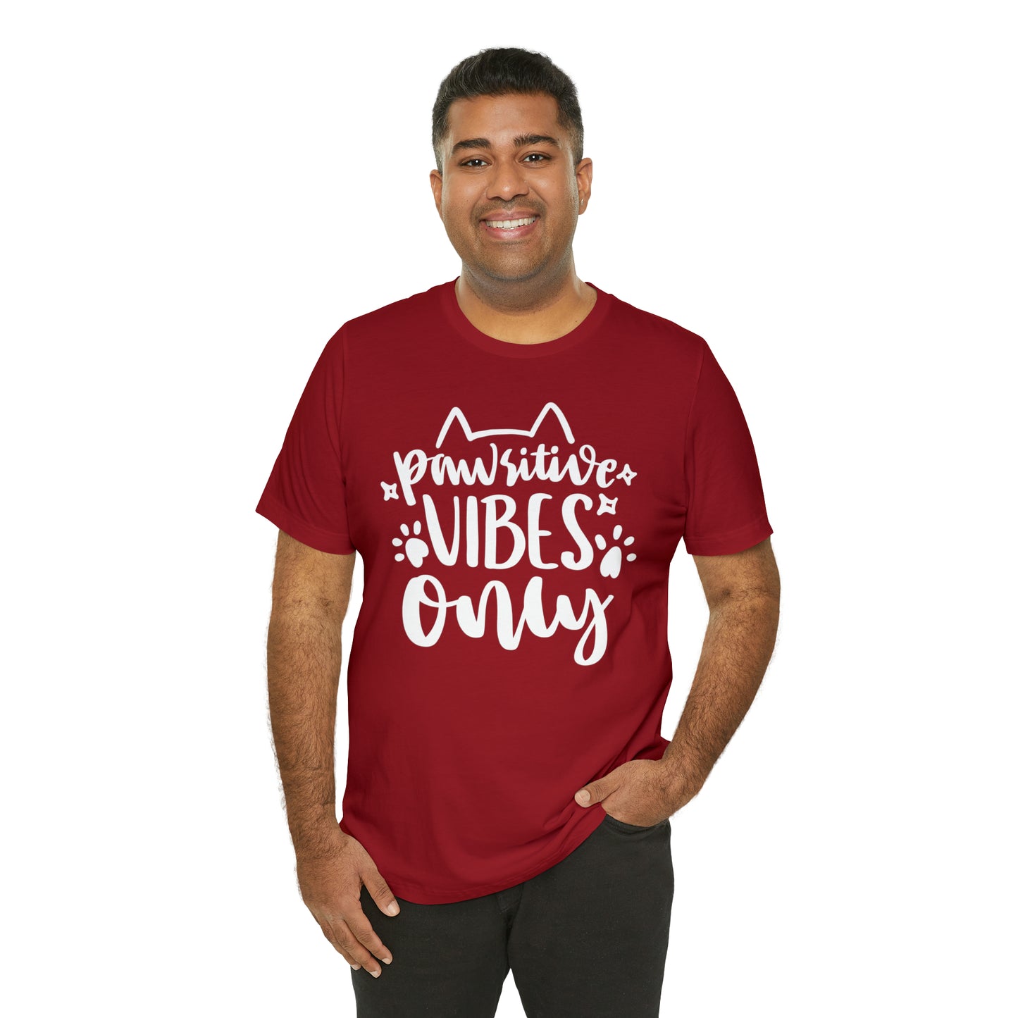 Pawsitive Vibes Only Cat Short Sleeve T-shirt