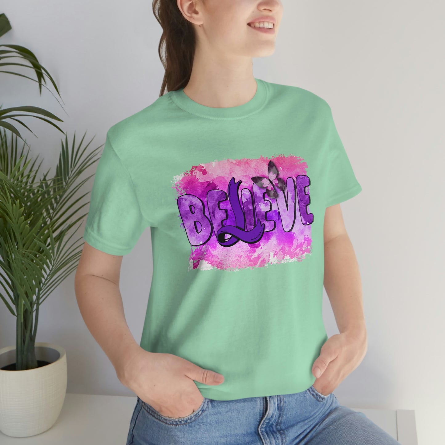 Believe Print Unisex Jersey Short Sleeve Tee